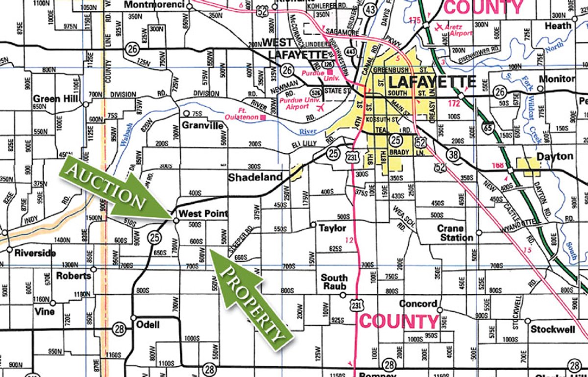 Area map - 160 Acres in 5 Tracts - Productive Tillable Land & Hunter's Paradise