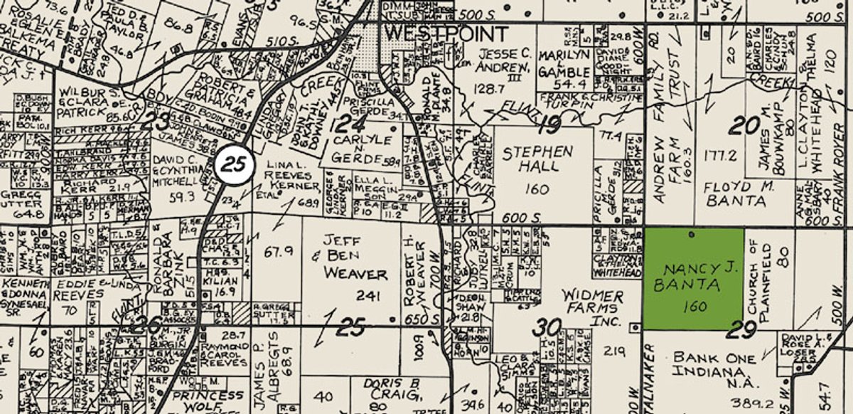 Plat map - 160 Acres in 5 Tracts - Productive Tillable Land & Hunter's Paradise