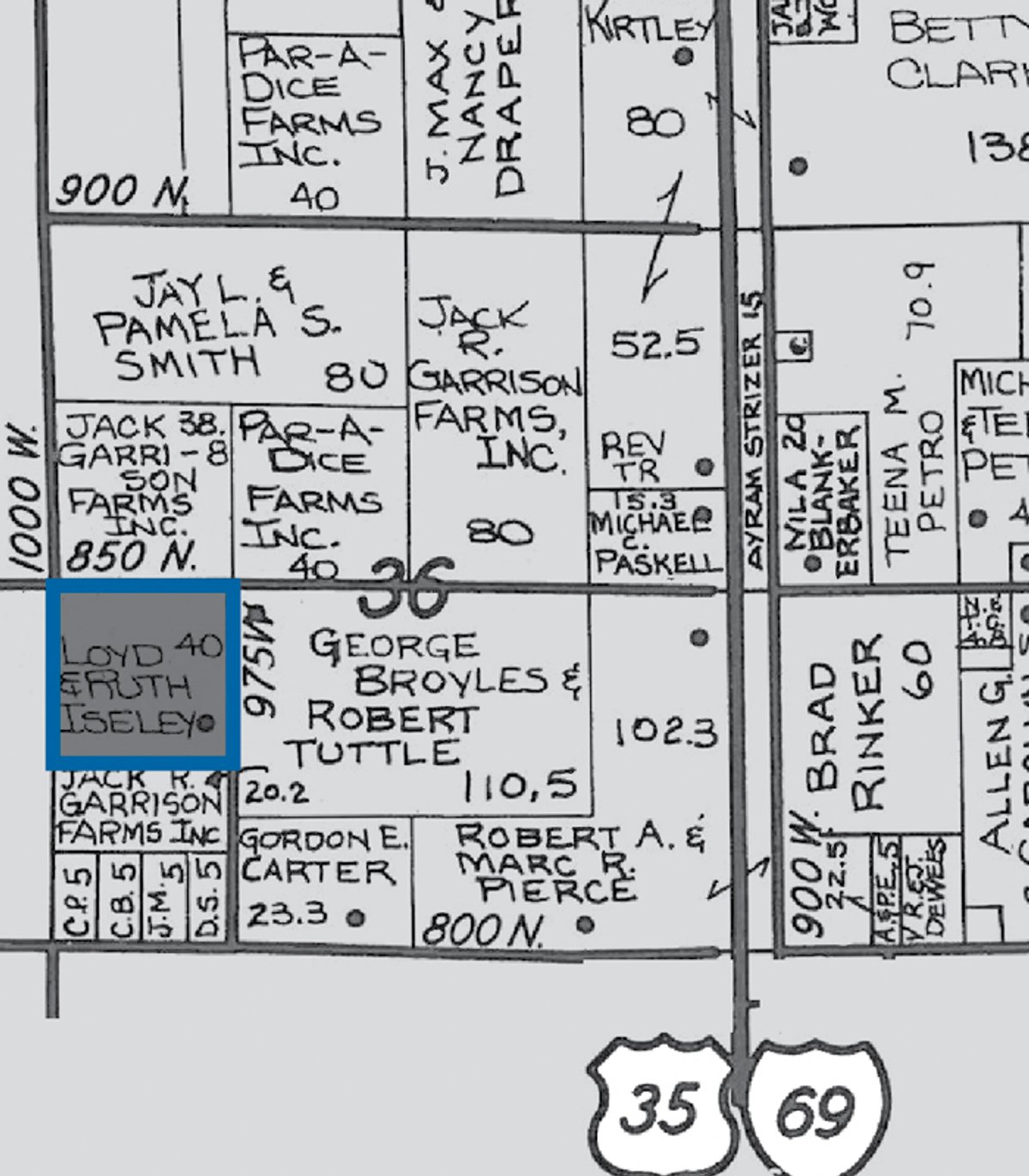 Plat map - 40 Acres in 4 Tracts - Great Location!