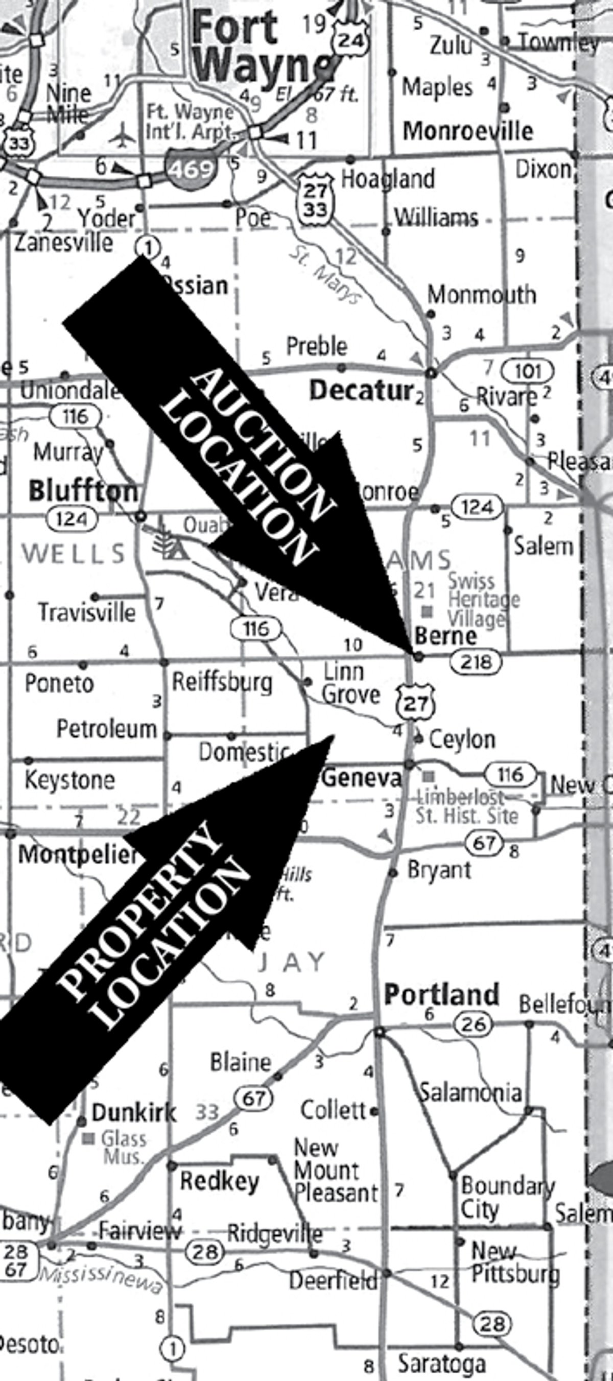Area map - 40 Acres Offered in 3 Tracts