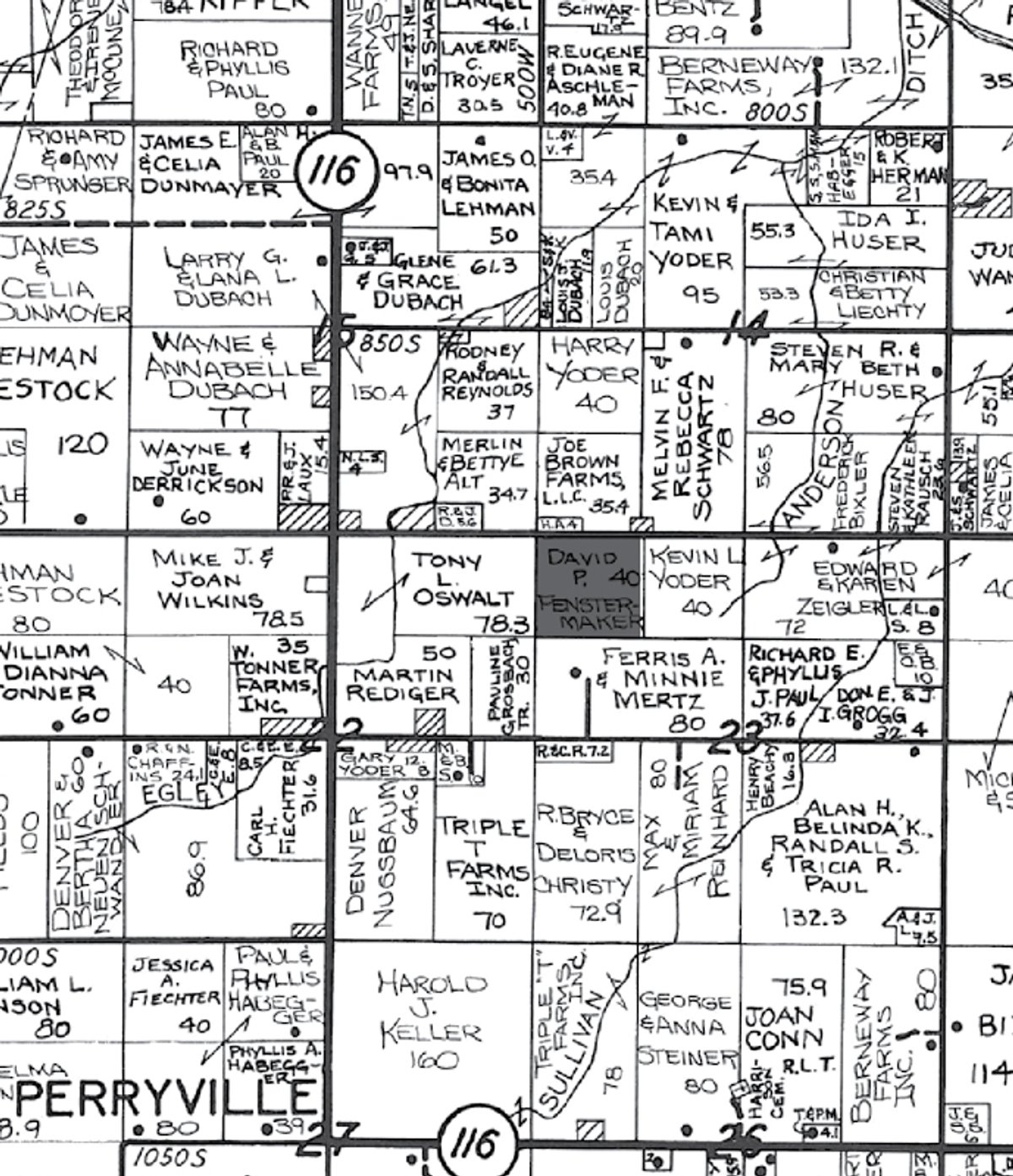 Plat map - 40 Acres Offered in 3 Tracts