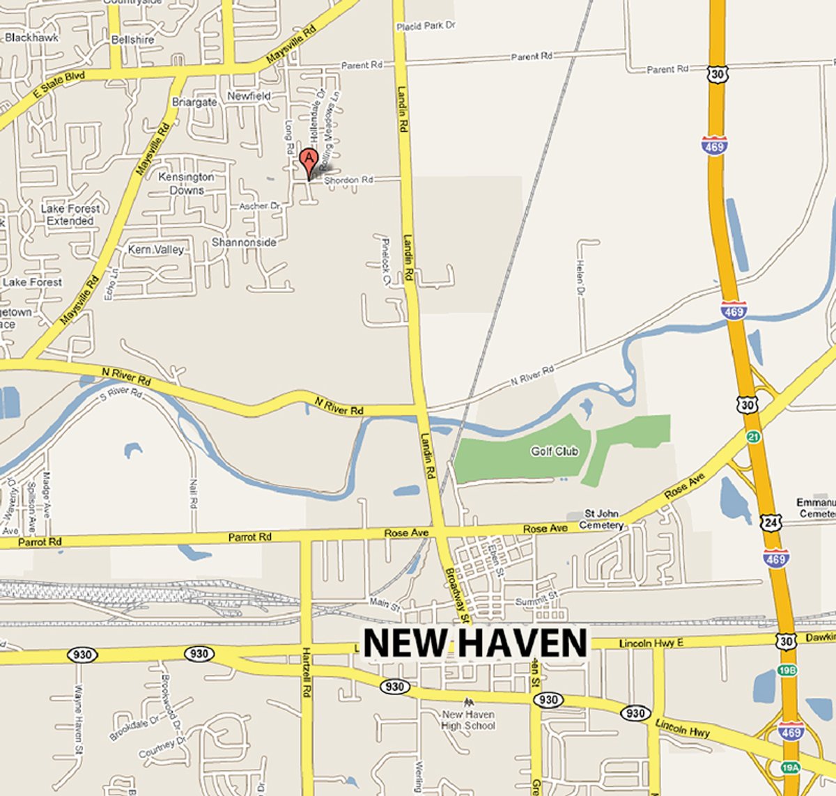 Area map - Real Estate & Personal Property Auction - Private Northeast Fort Wayne Country Setting on 3.6 Acres