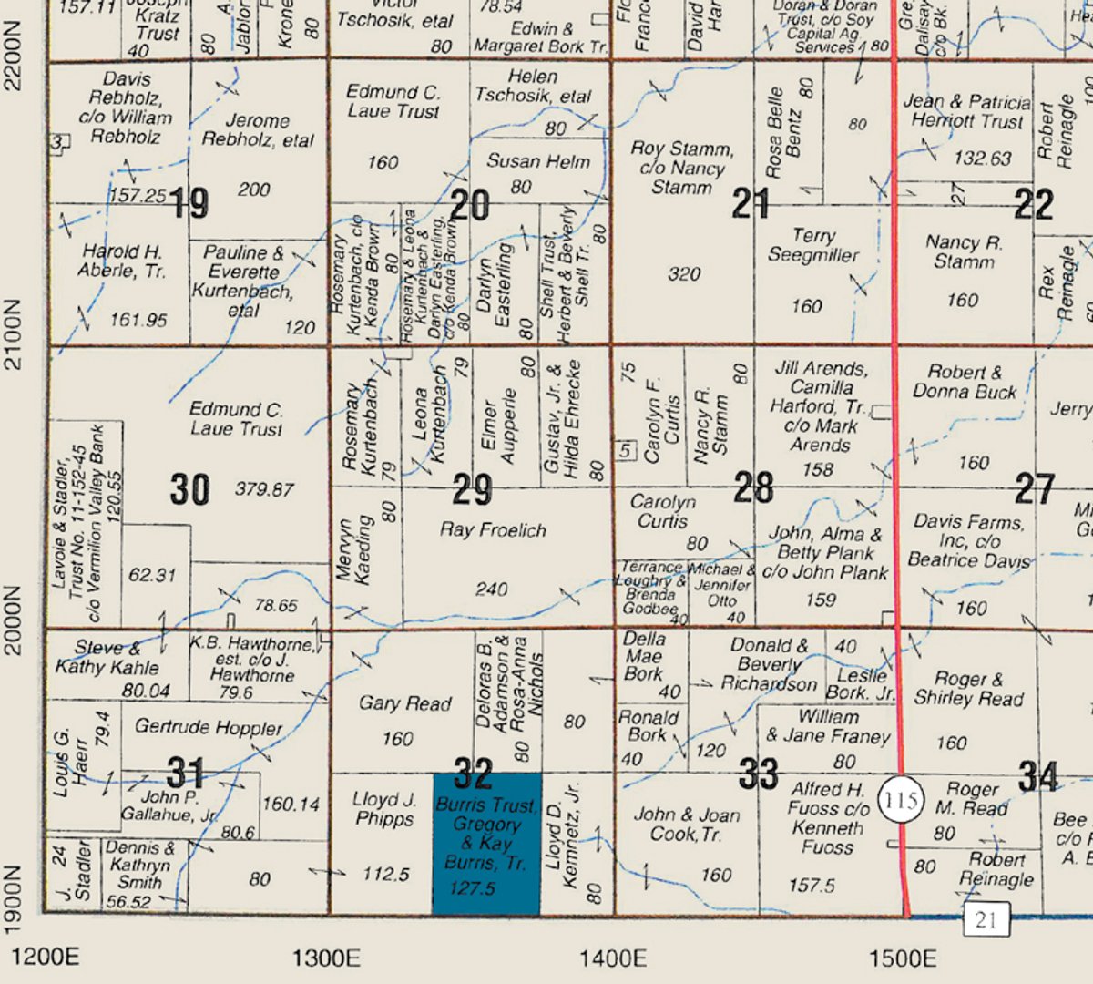 Plat map - 127.5 Acres Offered in 2 Tracts - Productive Tillable Land and Wooded Hunting Land