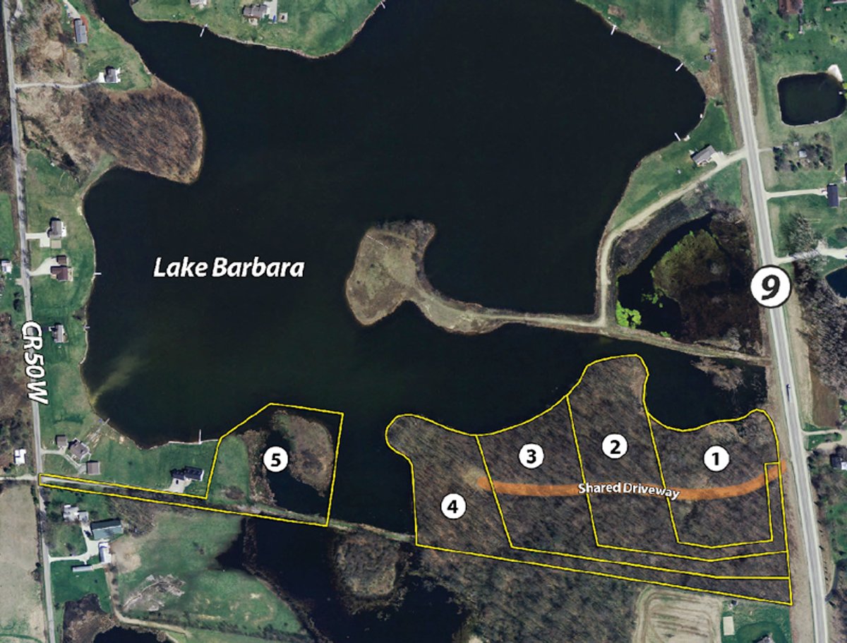 Tract map - 24 Acres Offered in 5 Tracts