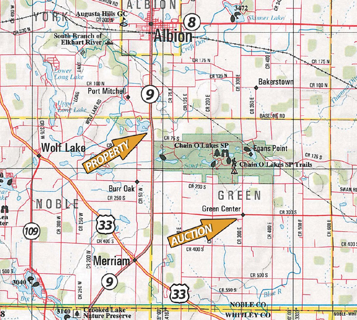 Area map - 24 Acres Offered in 5 Tracts