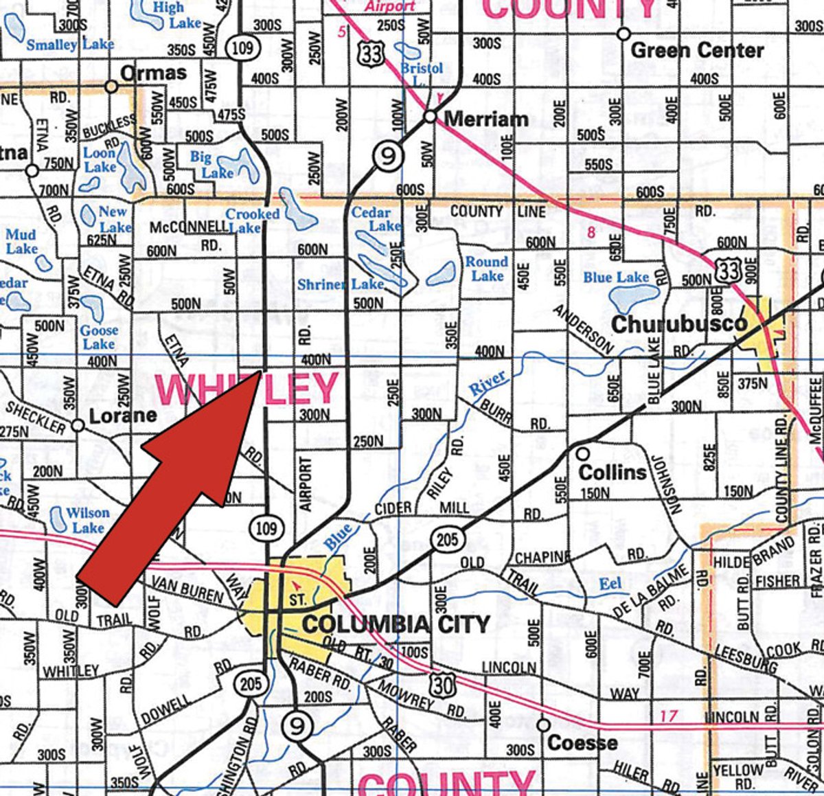 Area map - Auction - 36'x38' Storage Building on .43 Acres
