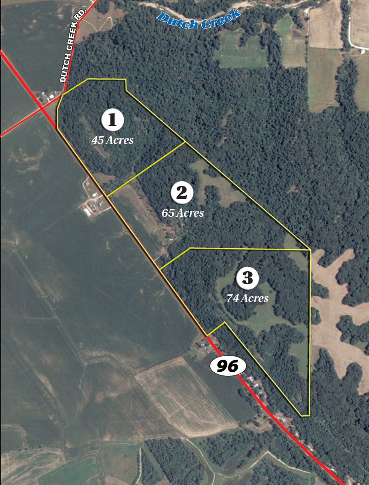 Tract map - 184 Acres Hunter's Paradise in Renowned Dutch Creek, Pike County, Illinois