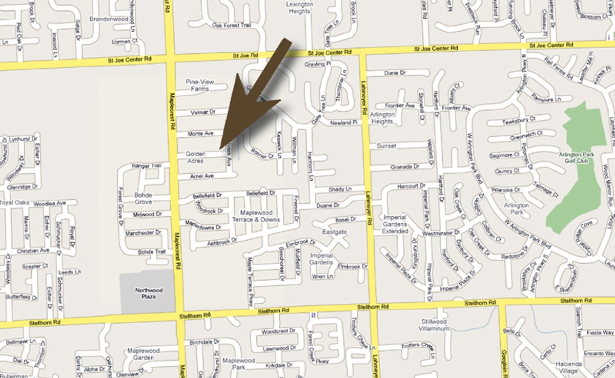 Area map - Home Auction - 6513 Golden Lane, Fort Wayne, IN