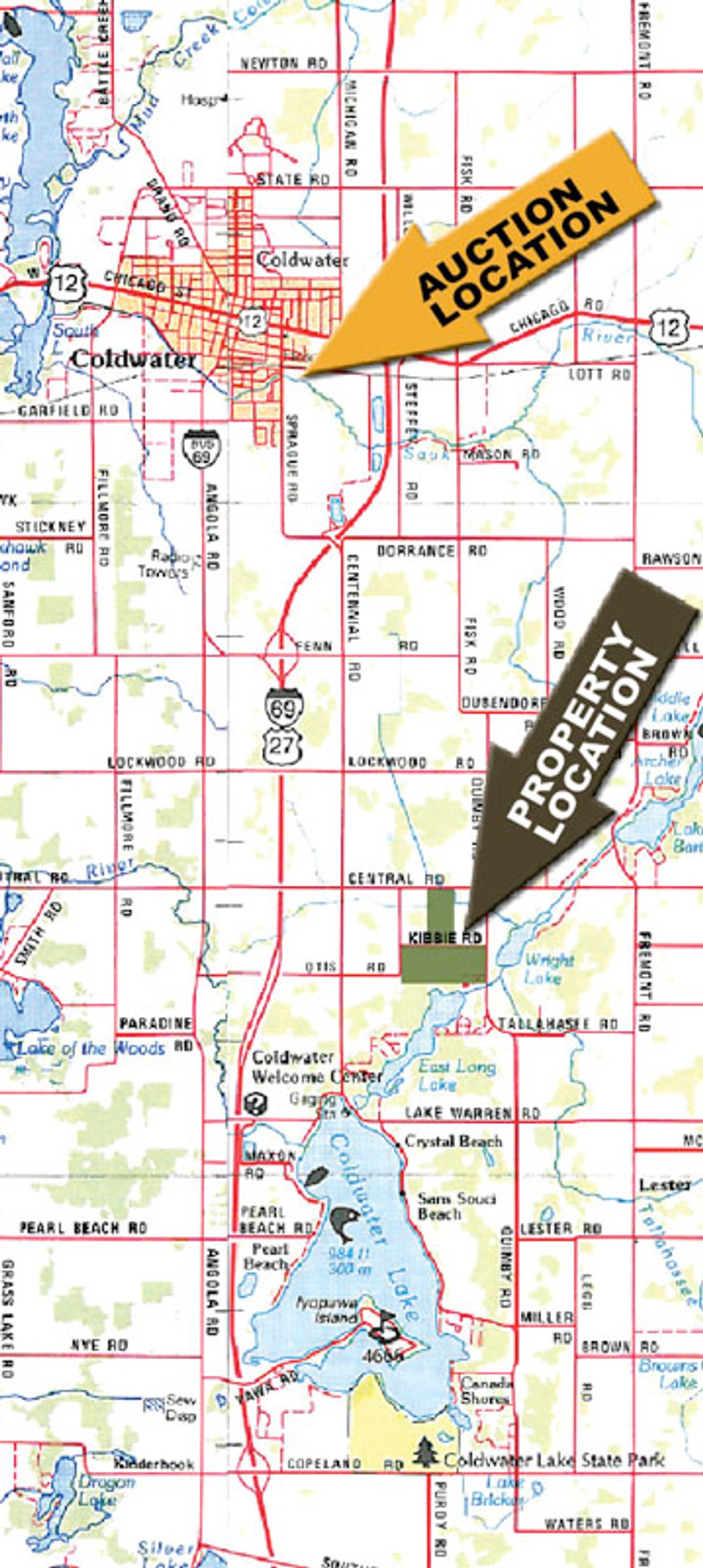 Area map - 212 Acres Offered in 6 Tracts - Selling Regardless of Price