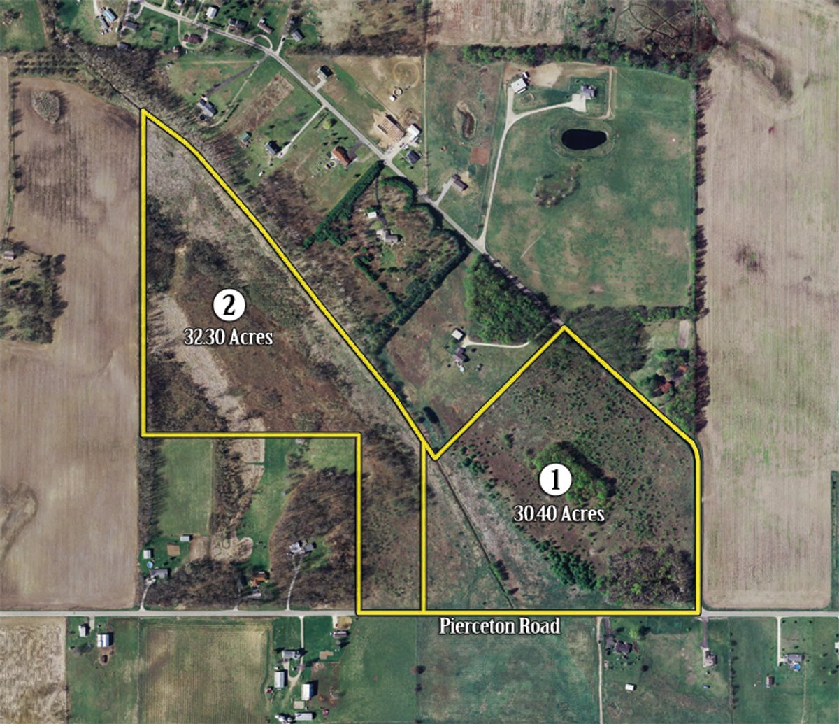 Tract map - 62.7 Acres in 2 Tracts - Recreation and Potential Building Sites