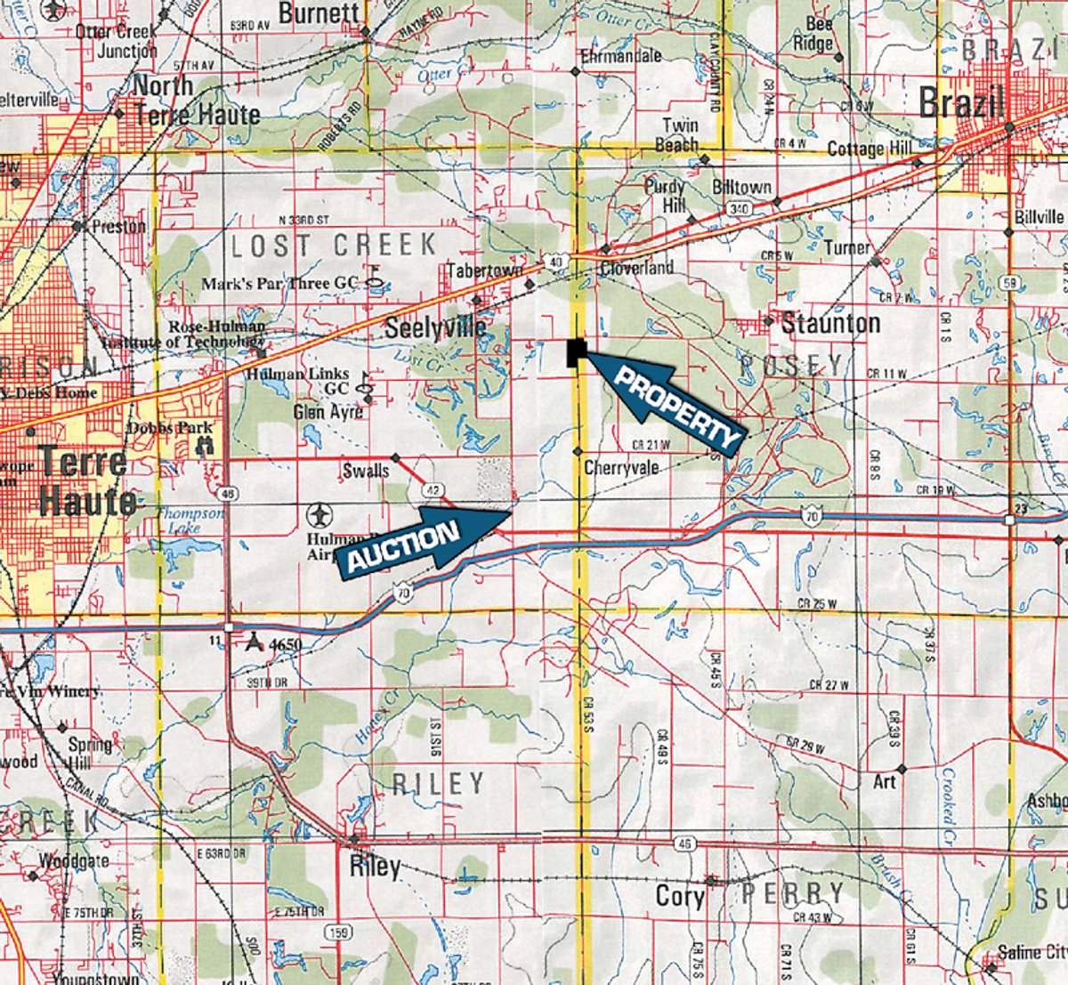 Area map - 194.67 Acres Offered in 2 Tracts