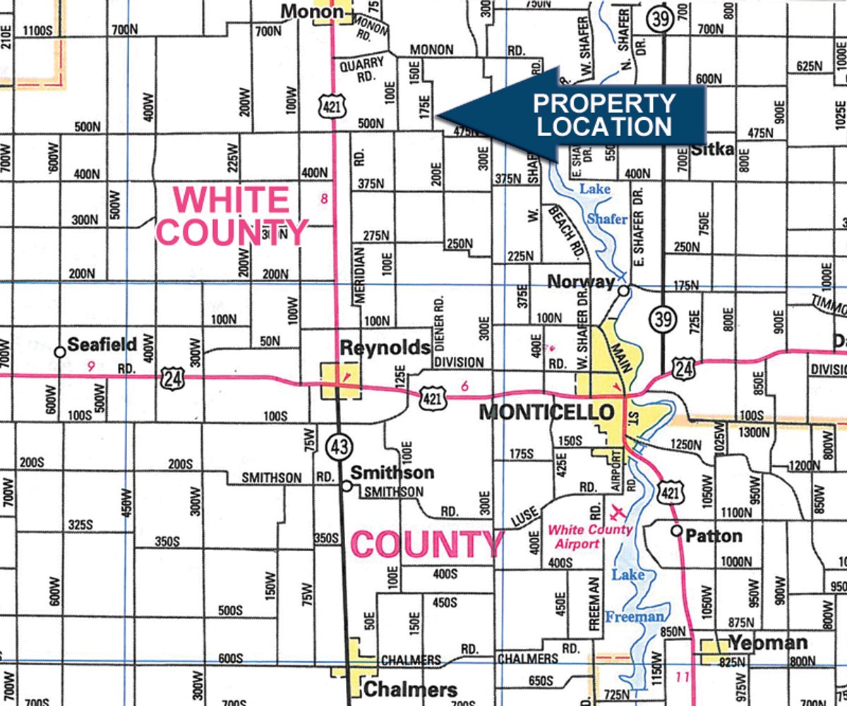 Area map - 101.6 Acres Offered in 4 Tracts