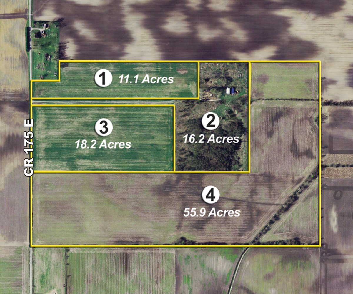 Tract map - 101.6 Acres Offered in 4 Tracts