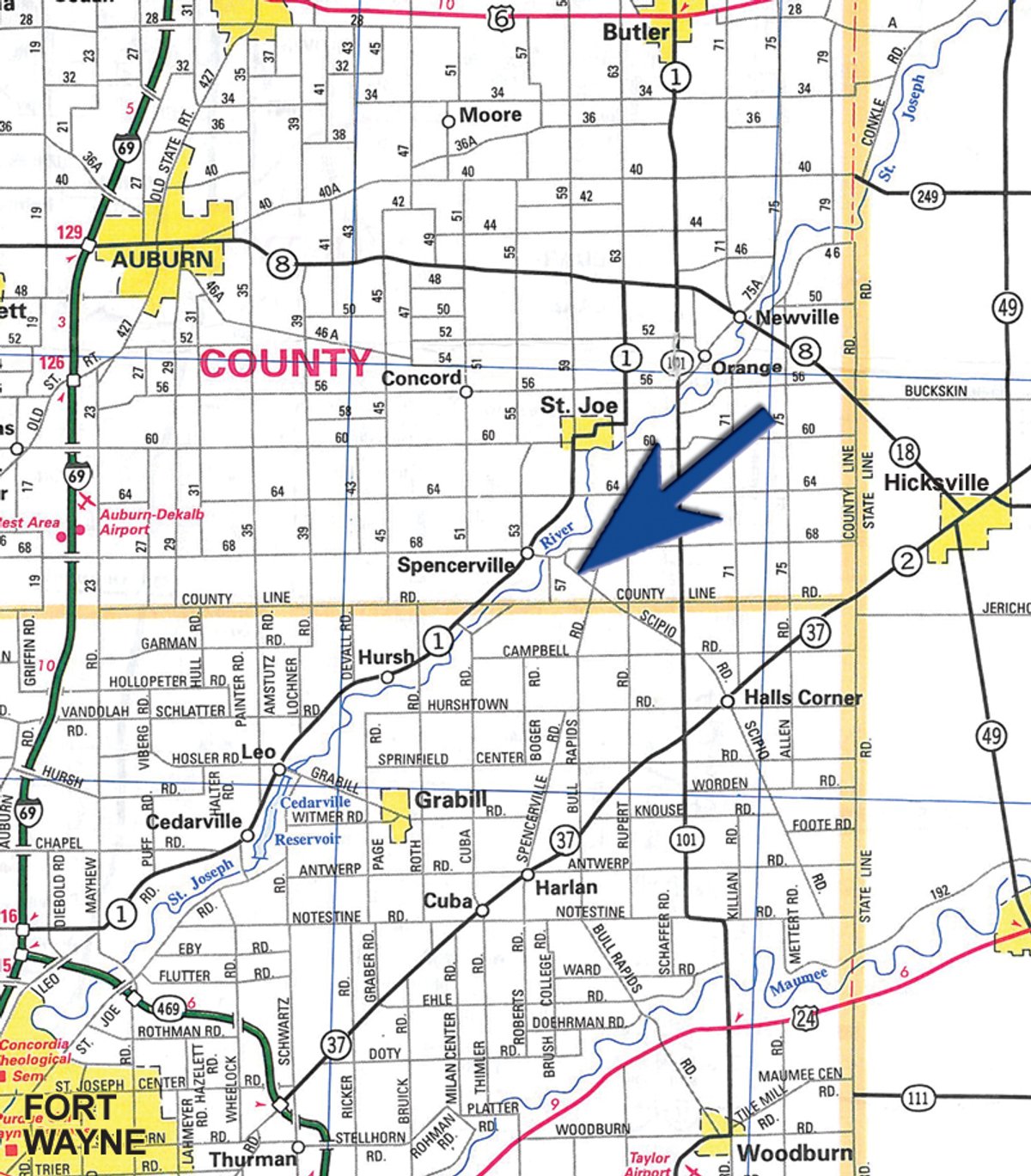 Area map - Antique Muscle Cars, Brick Home on 5 Acres