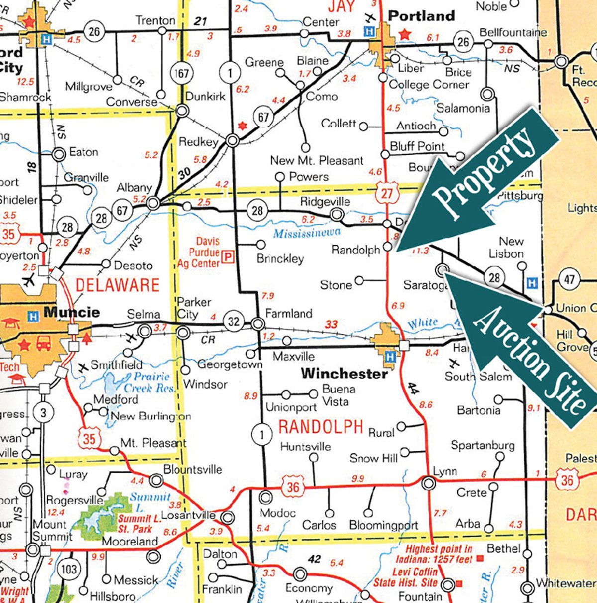 Area map - 160 Acres in 4 Tracts - Building Potential and Cropland