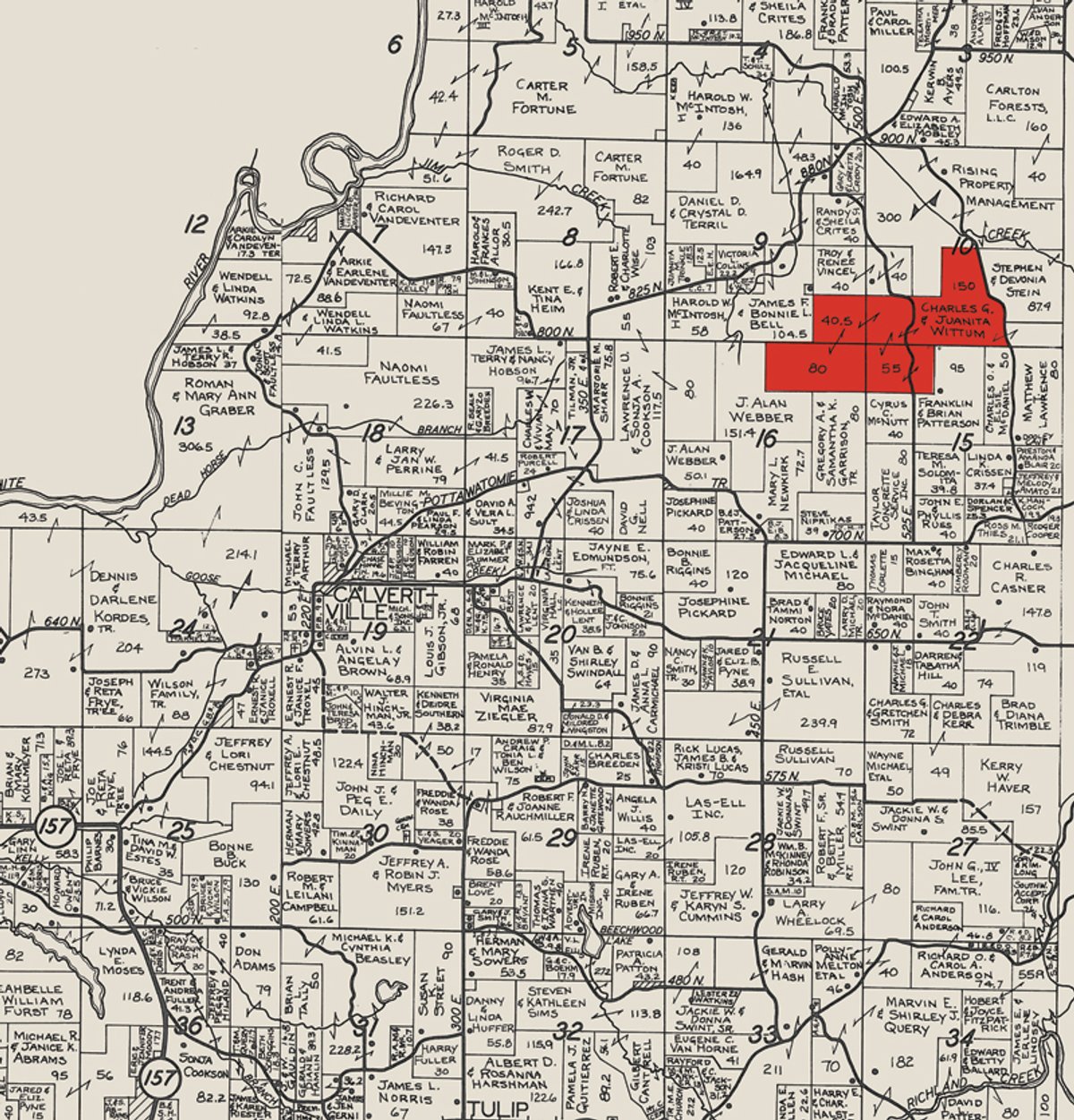 Plat map - Excellent Hunting - Potential Private Retreat - 326 Acres in 3 Tracts
