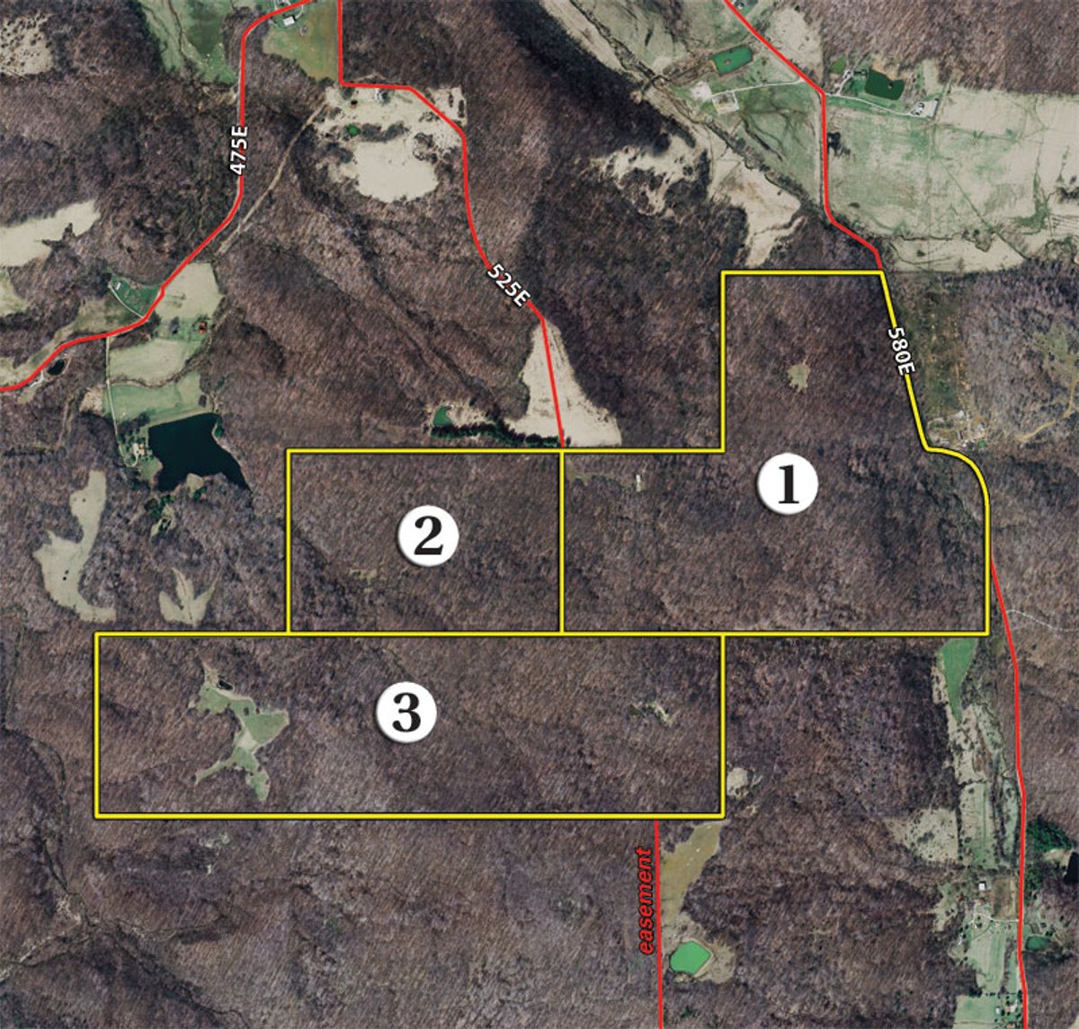 Tract map - Excellent Hunting - Potential Private Retreat - 326 Acres in 3 Tracts