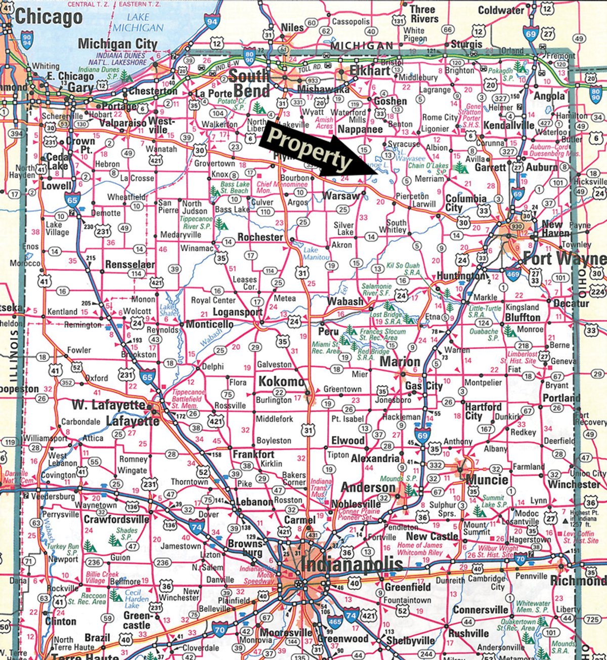 Area map - Real Estate Auction - Big Chapman Lake - Lakefront Cottage