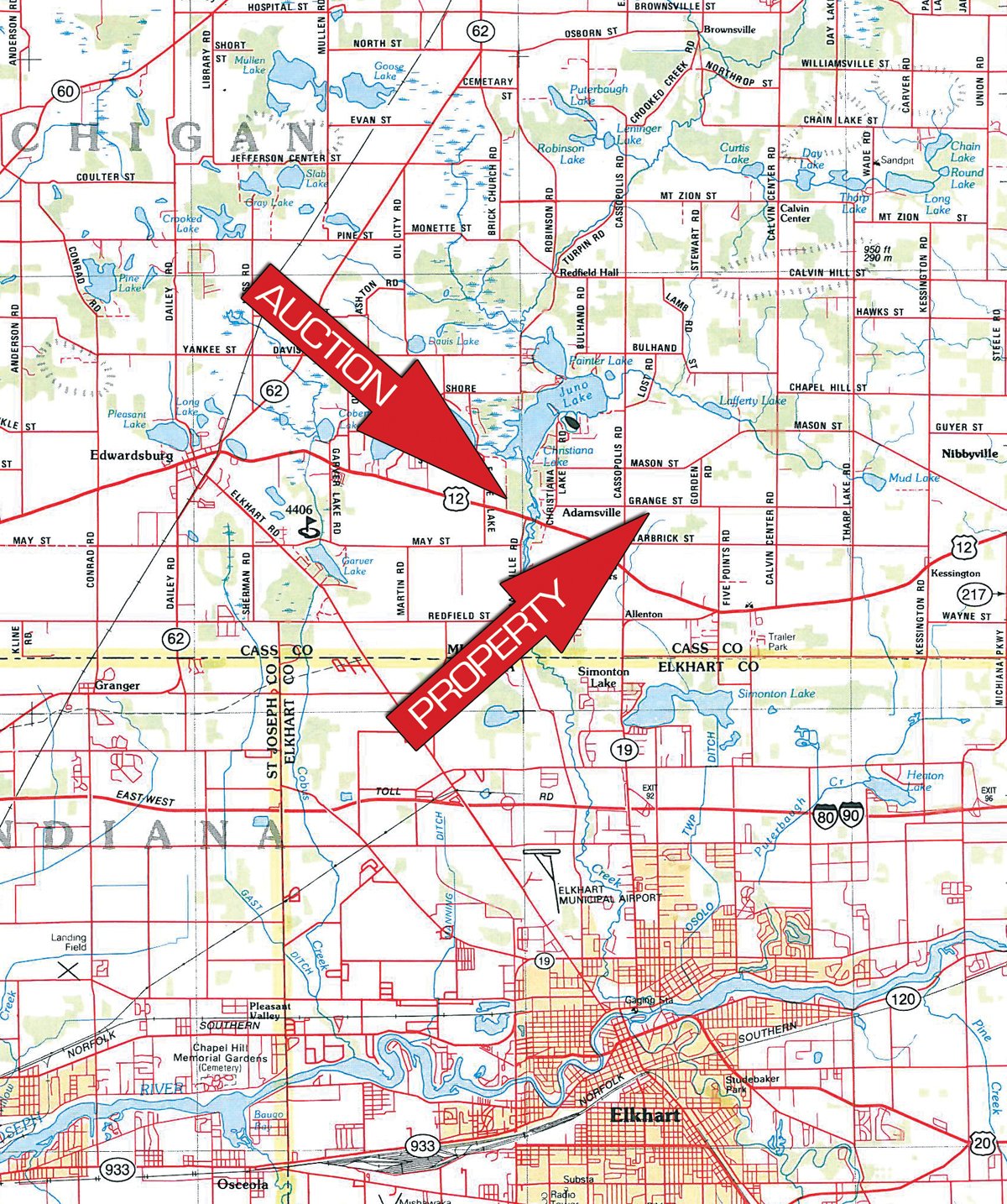 Area map - Country Homestead and 37 Acres Offered in 6 Tracts