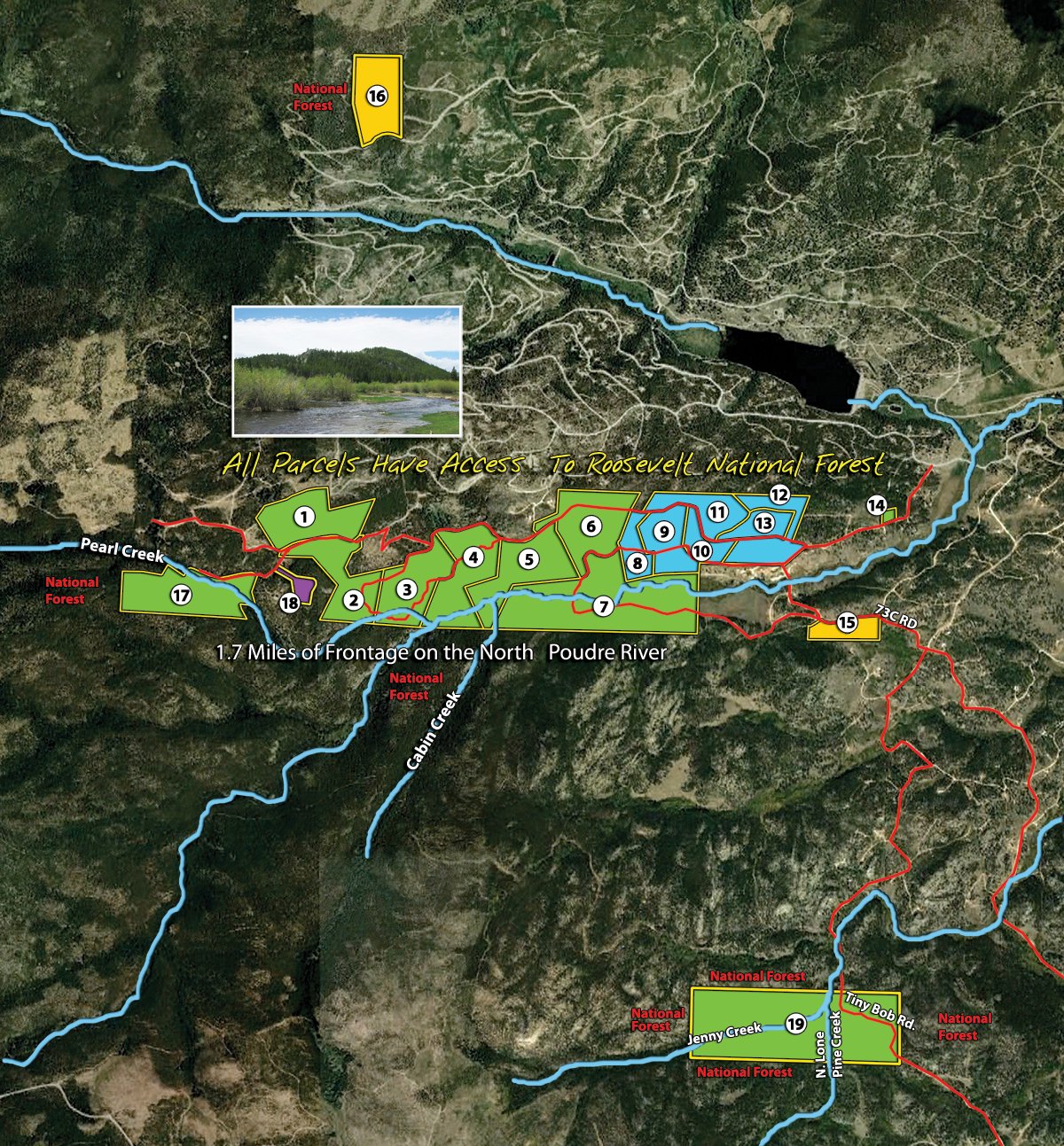 Tract map - Get Lost in the Pristine Northern Colorado Rockies - Prime Building Sites