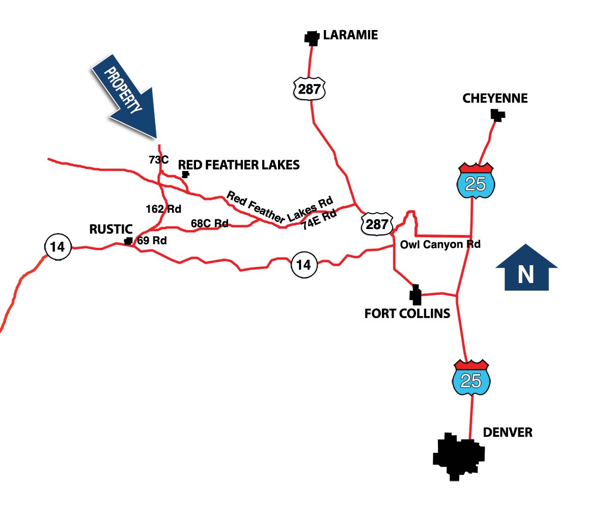 Area map - Get Lost in the Pristine Northern Colorado Rockies - Prime Building Sites