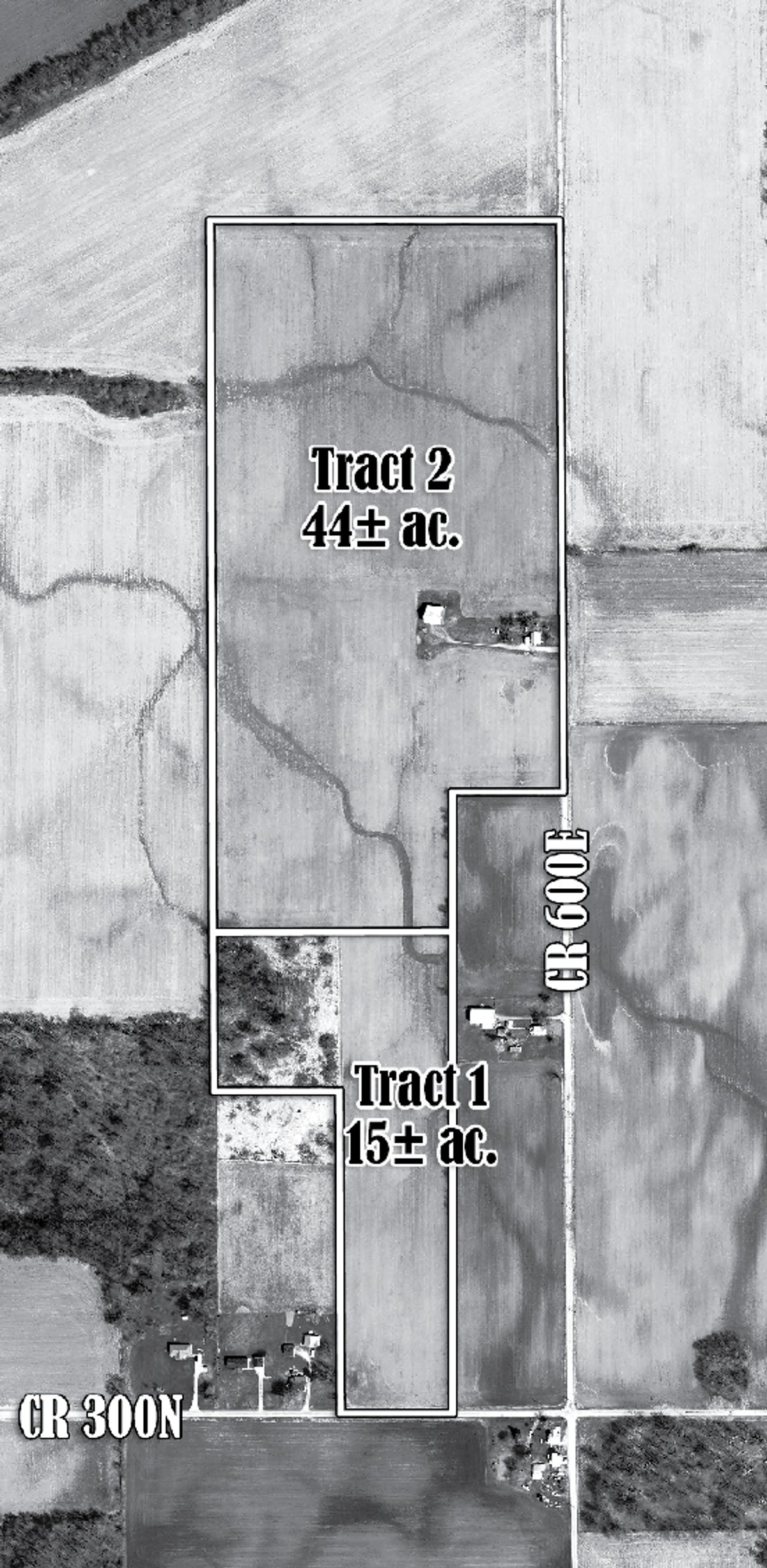 Tract map - 59 Acres Offered in 2 Tracts