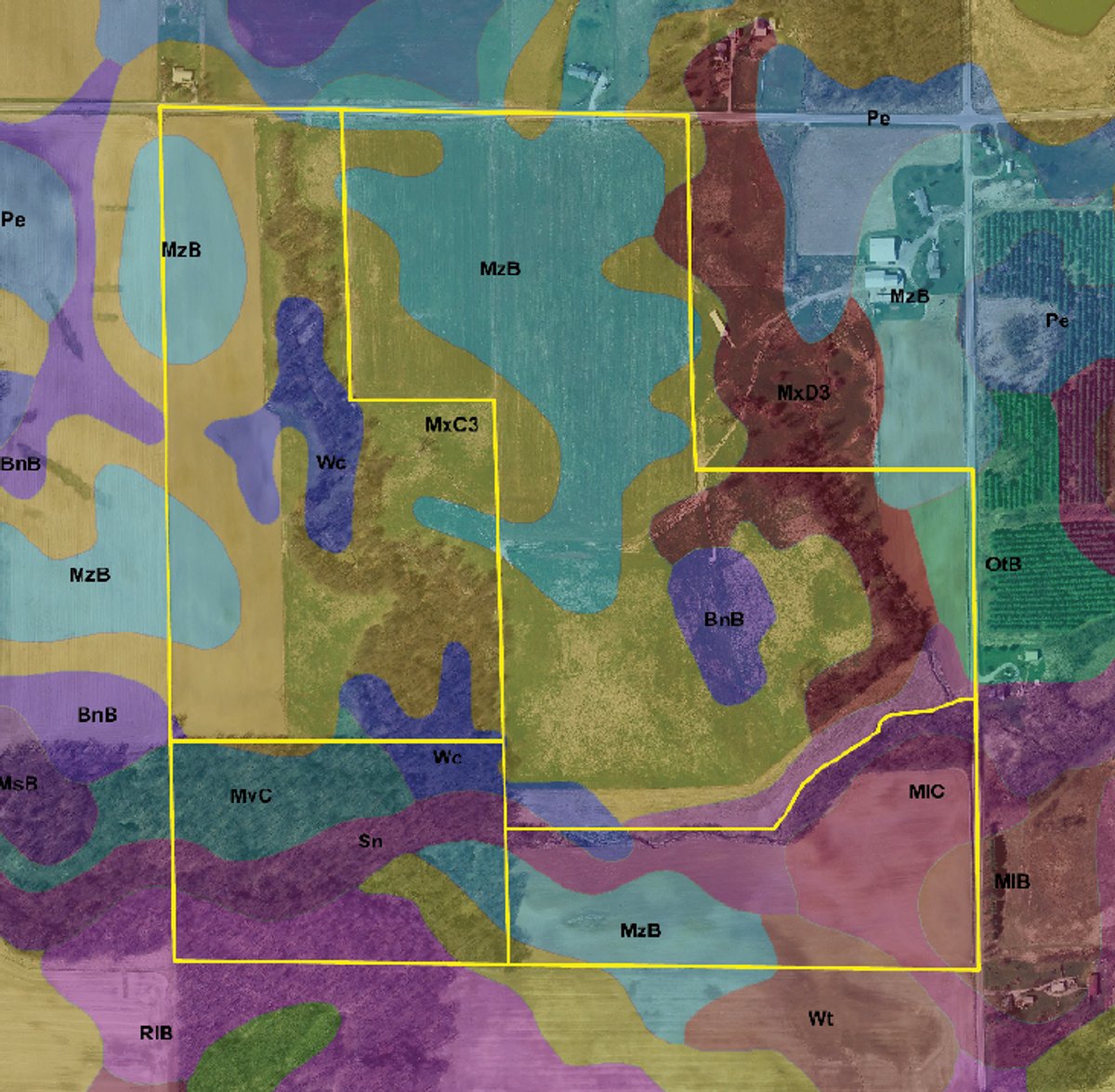 Soil map - 146+/- Acres Offered in 4 Tracts