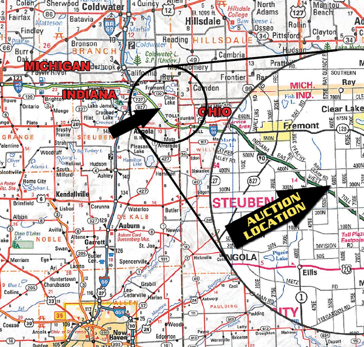 Area map - Moody Farms Equipment Auction