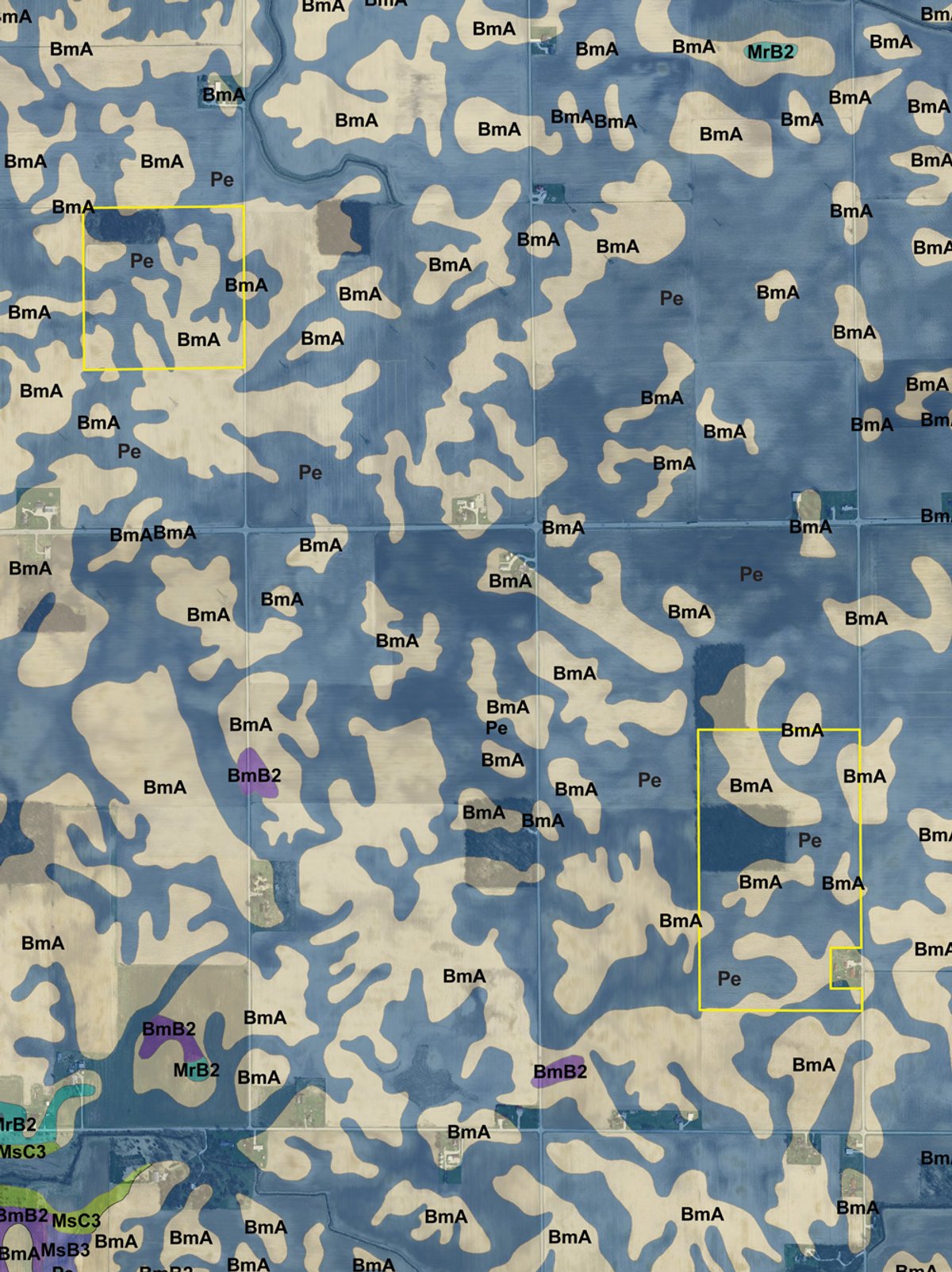 Soil map - 108 Acres offered in 2 Tracts