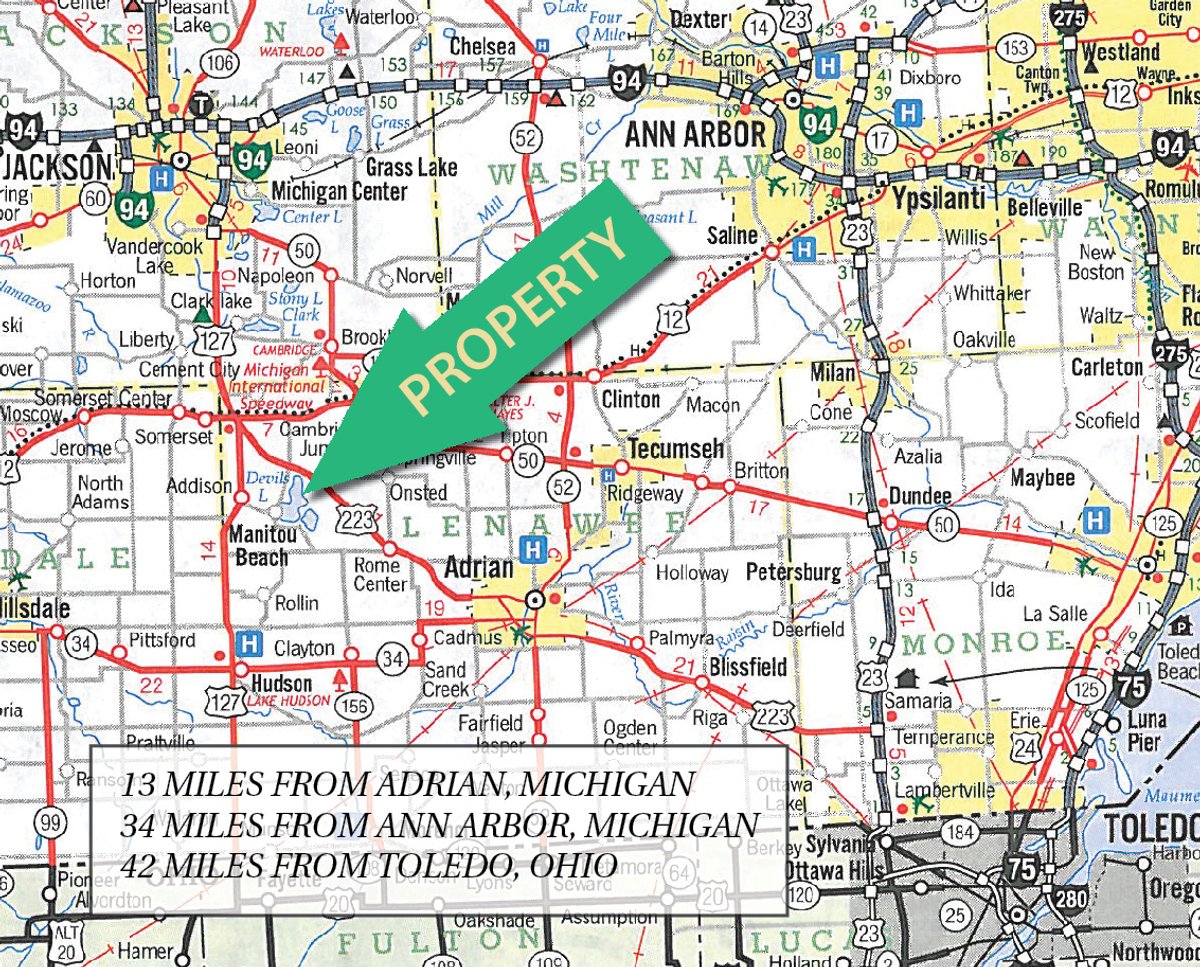 Area map - Absolute Auction - Devils Lakefront Property