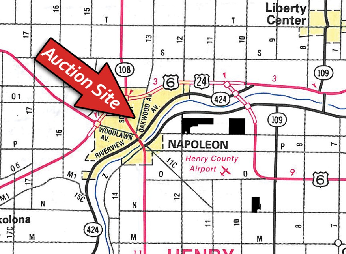 Area map - 408 Acres of Prime Ohio Farmland - Offered in 8 Tracts