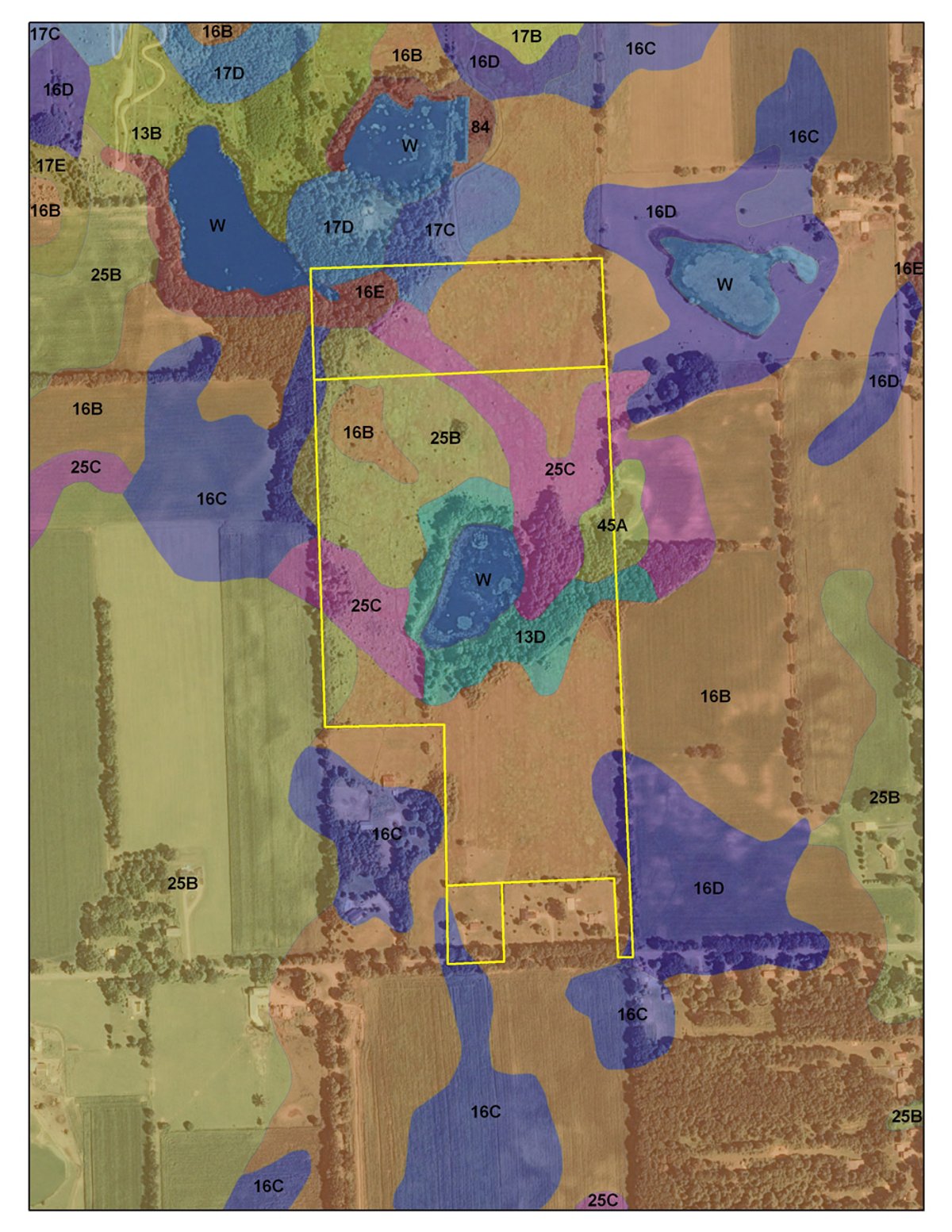 Soil map - 77  Acres offered in 3 Tracts