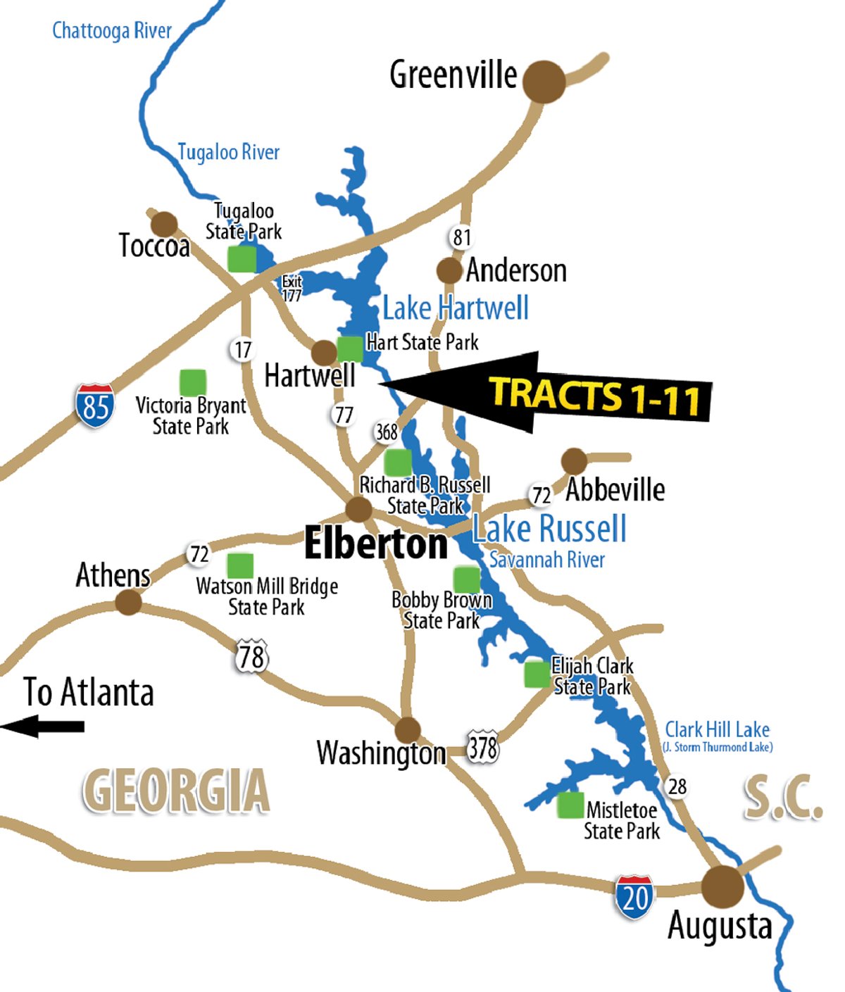 Area map - 1,575+/- Acres Offered in 23 Tracts