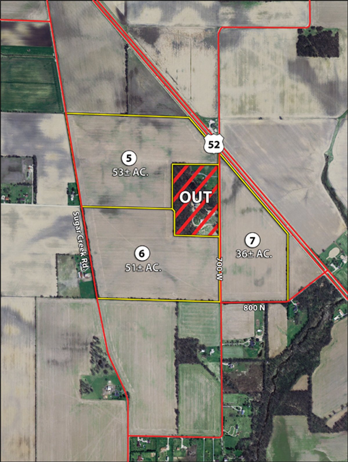 Tract map - 721+/- Acres Offered in 15 Tracts - Session A