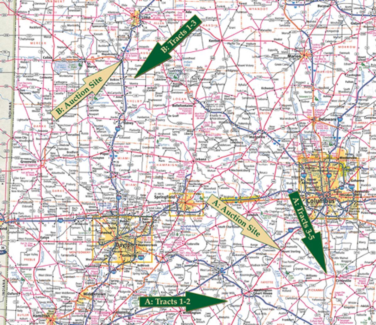 Area map - 724 +/- Acres Offered in 8 Tracts - Session A