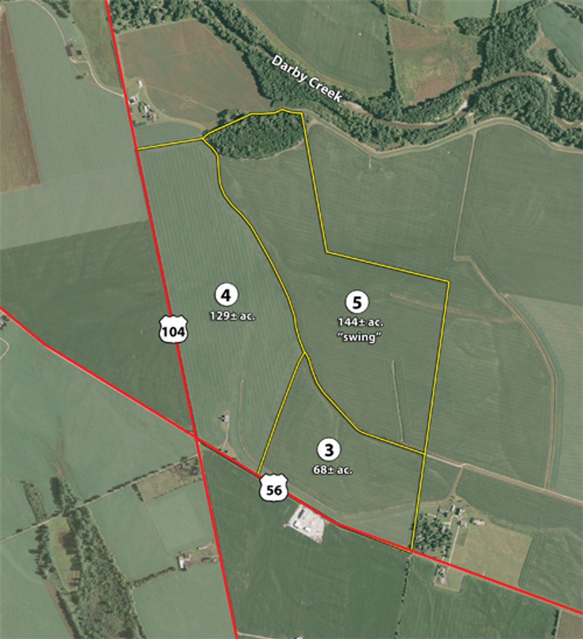 Tract map - 724 +/- Acres Offered in 8 Tracts - Session A
