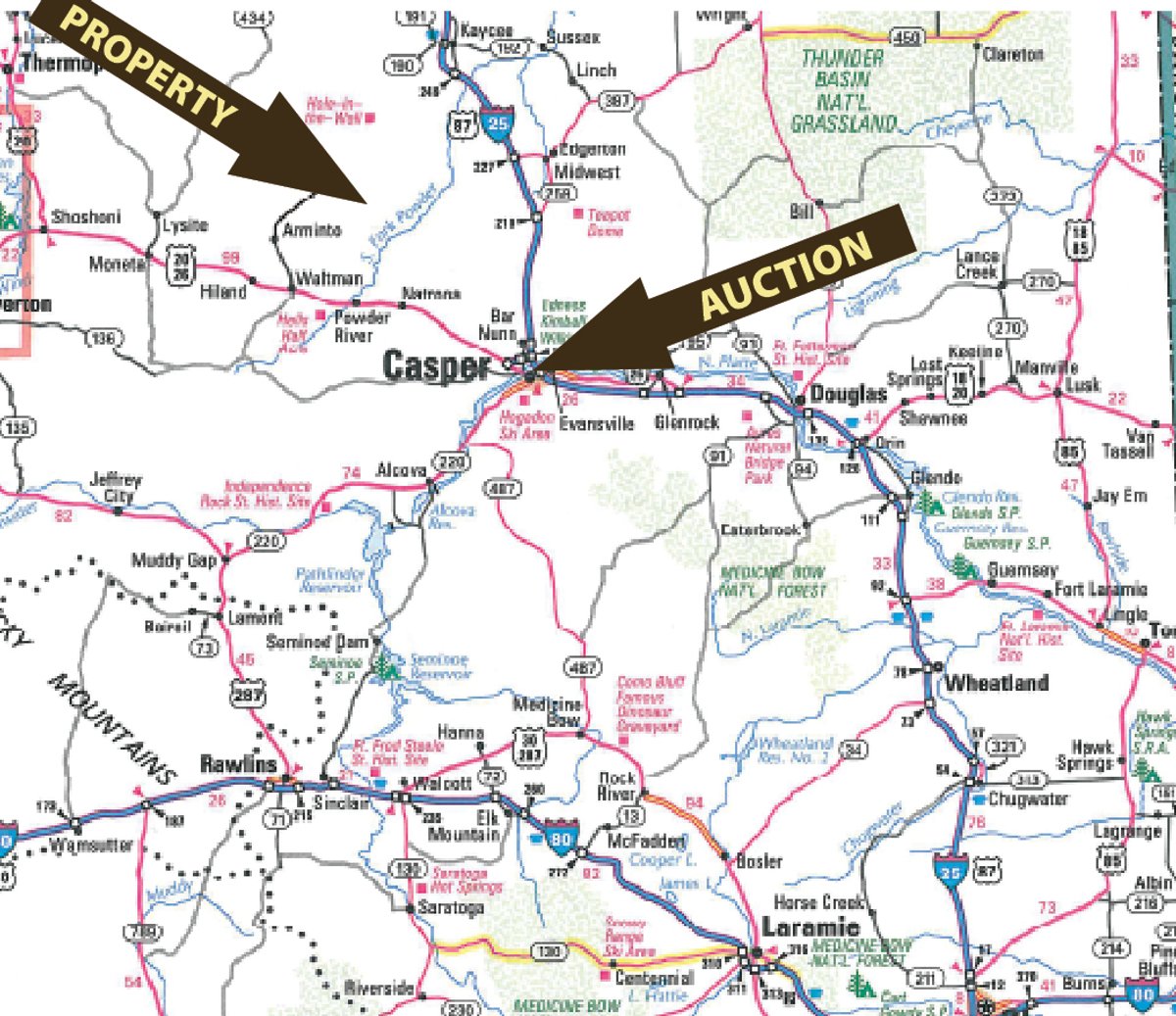 Area map - 92,312+/- Acres Offered in 14 Tracts