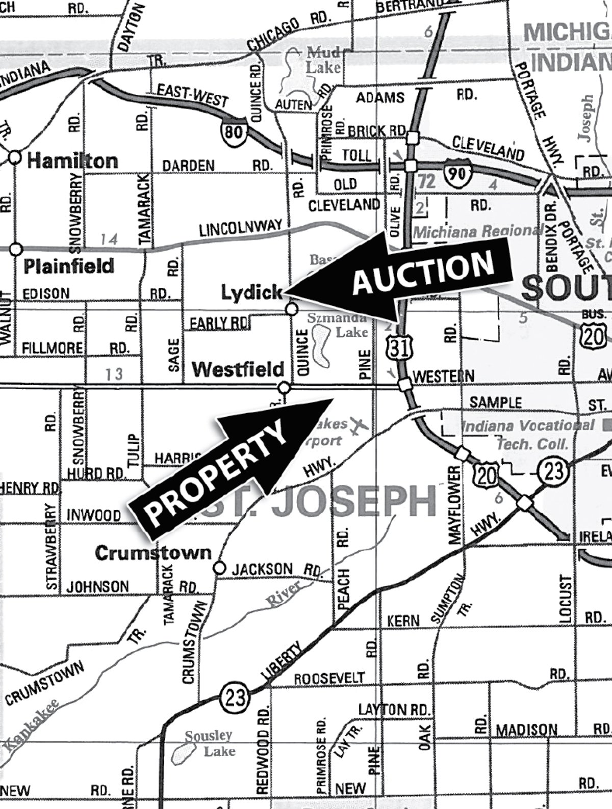 Area map - 67 +/- Acres Offered in 3 Tracts