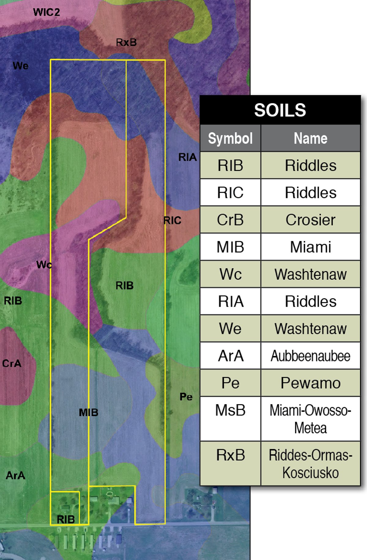 Soil map - 39+/- Acres Offered in 3 Tracts