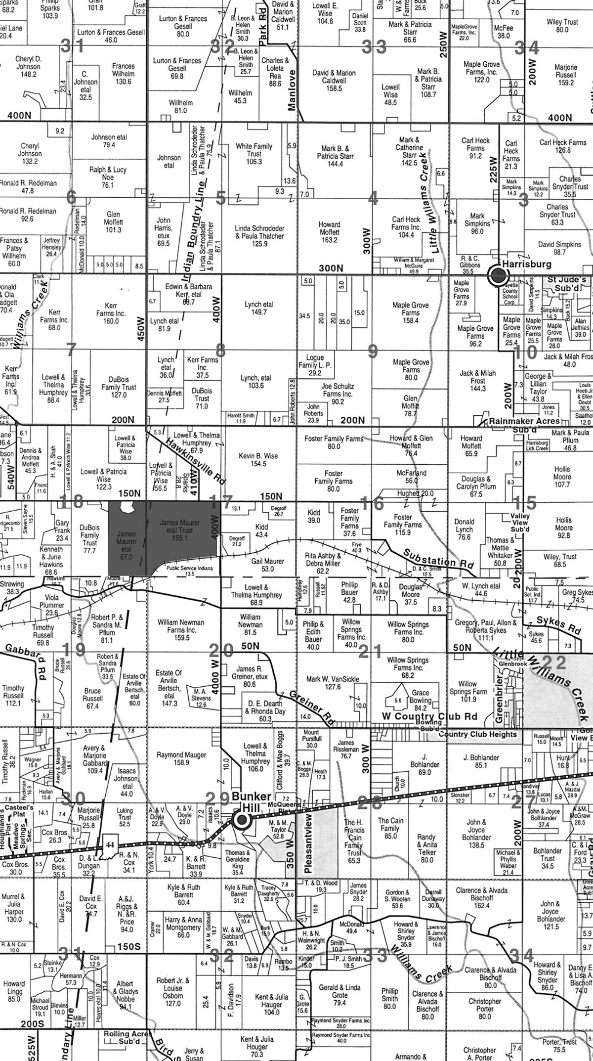 Plat map - 223 Acres-5 Tracts