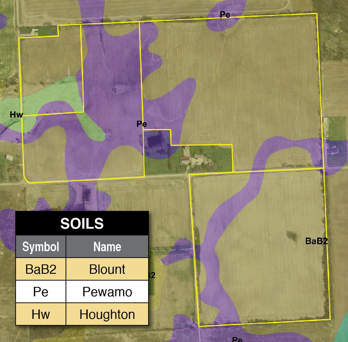 Soil map - 110+/- Acres offered in 4 Tillable Tracts