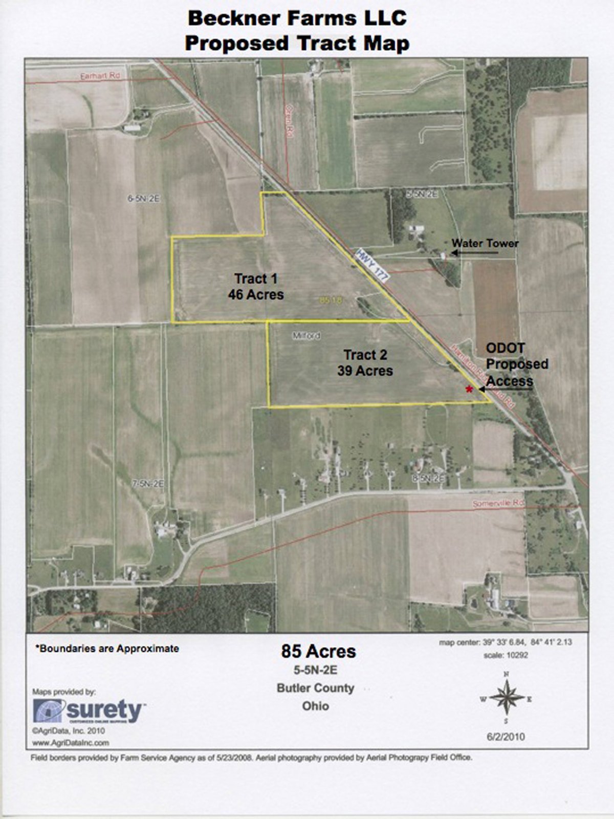 Tract map - Butler County, OH, 85 +/- Acres
