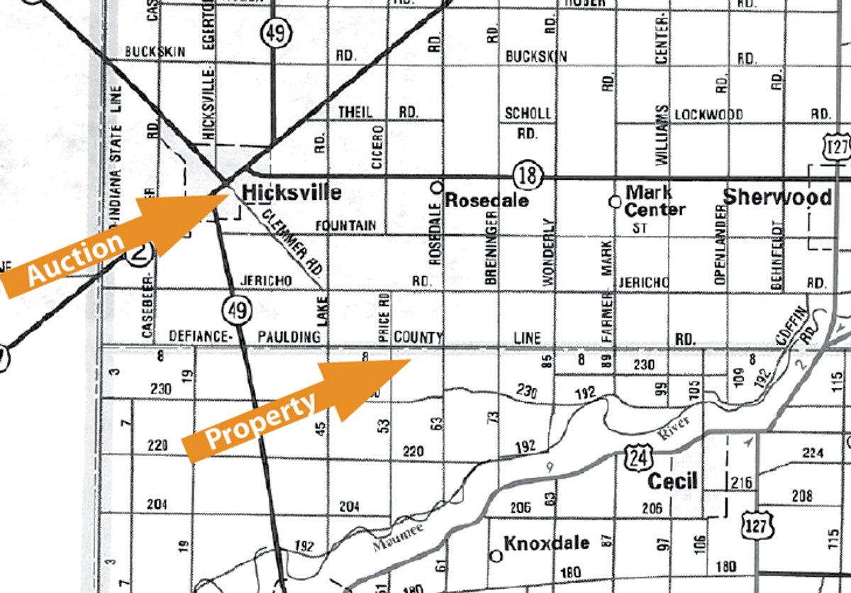 Area map - 65+/- Acres Offered in 2 Tracts