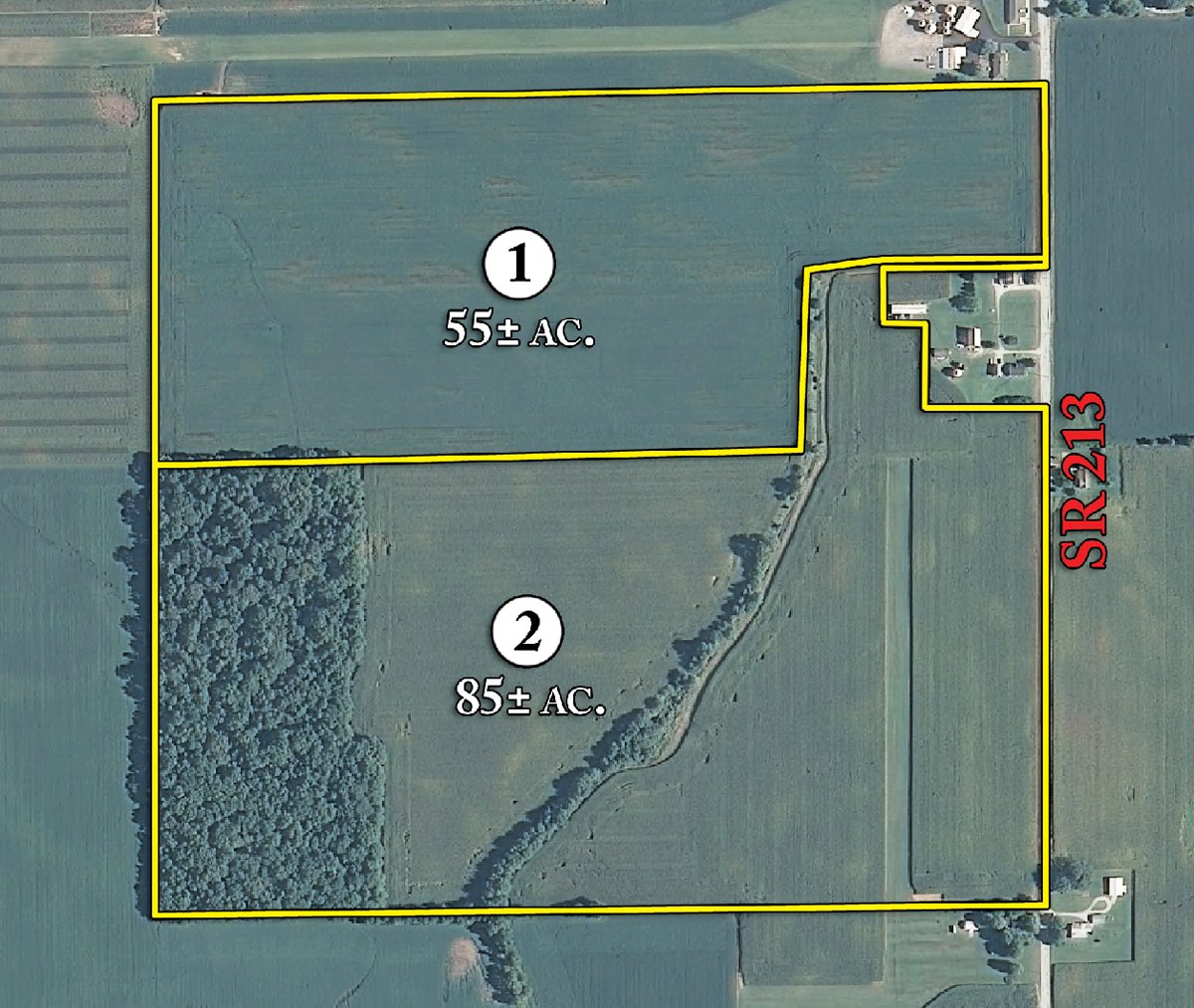 Tract map - 140+/- Acres Offered in 2 Tracts