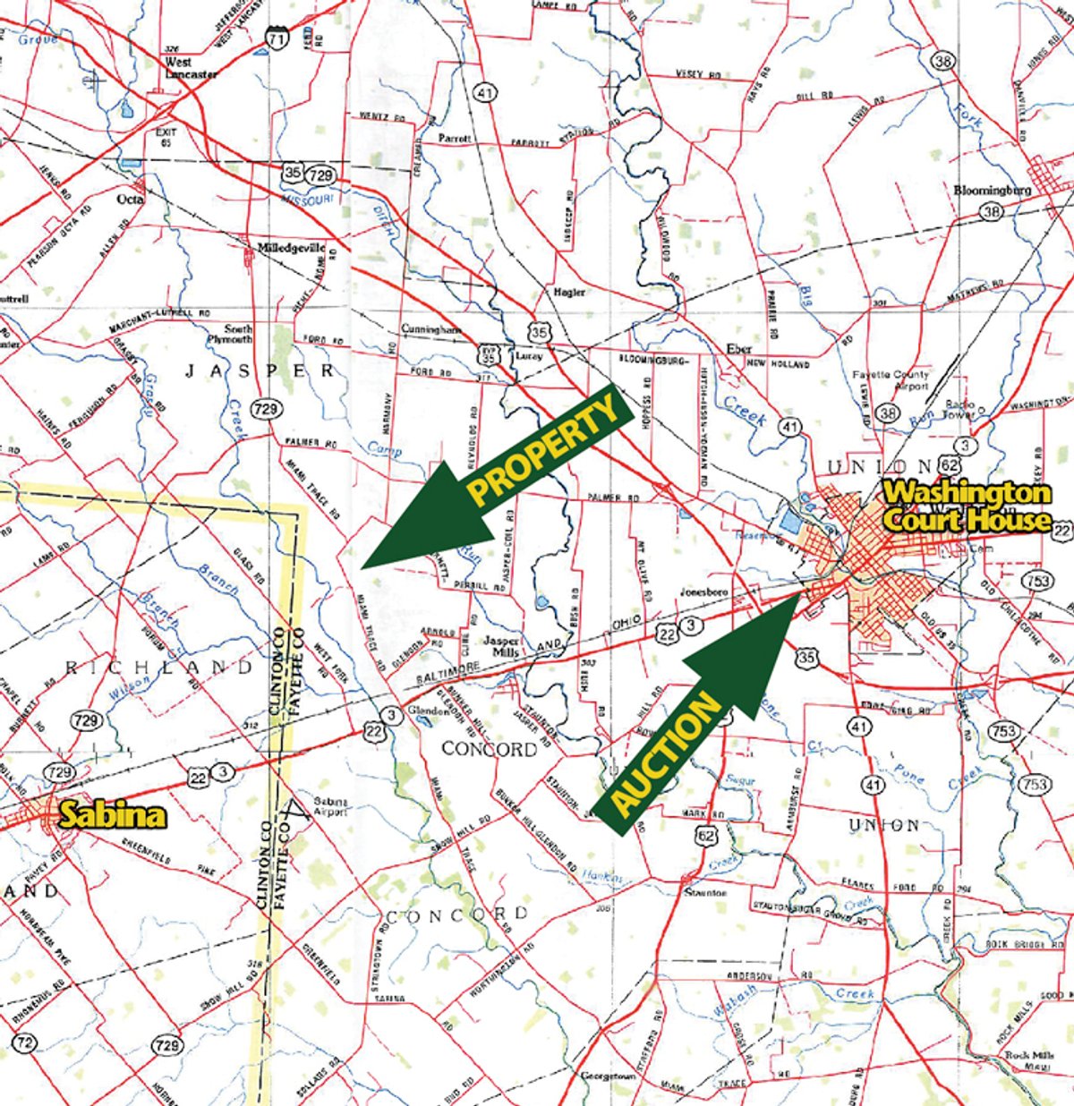 Area map - 156 Acres Offered in 4 Tracts