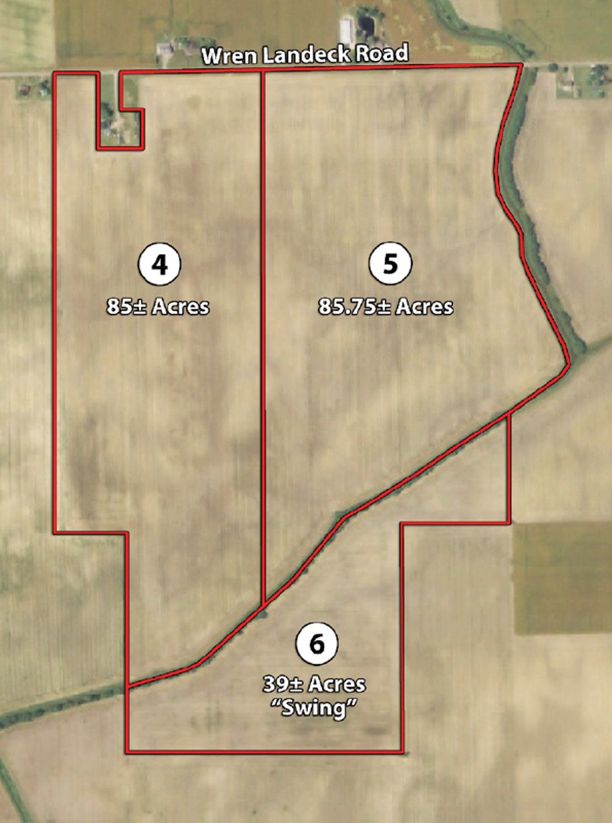 Tract map - 647 Acres Offered in 9 Tracts - Prime Farmland
