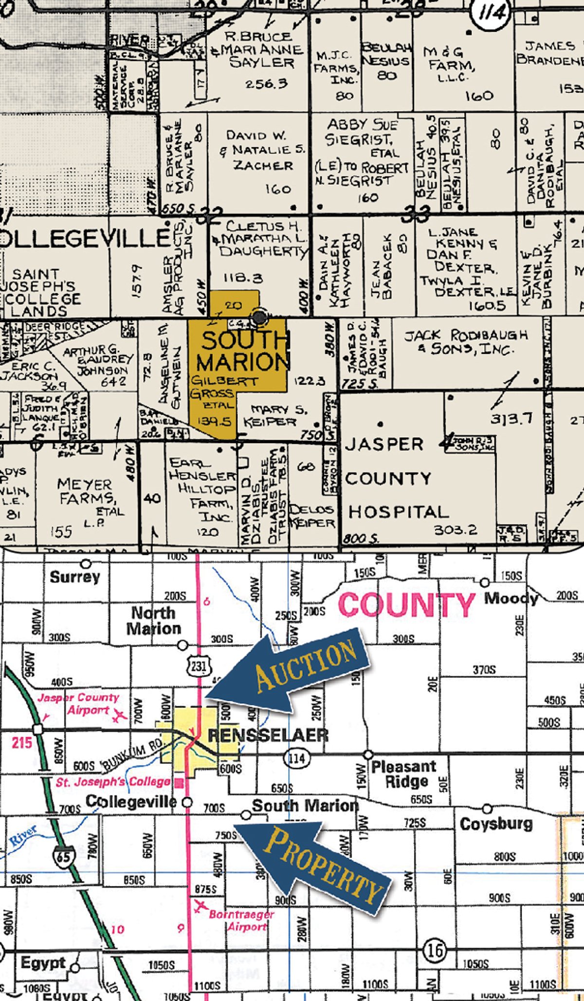 Area map - 159.5 Acres Offered in 3 Tracts