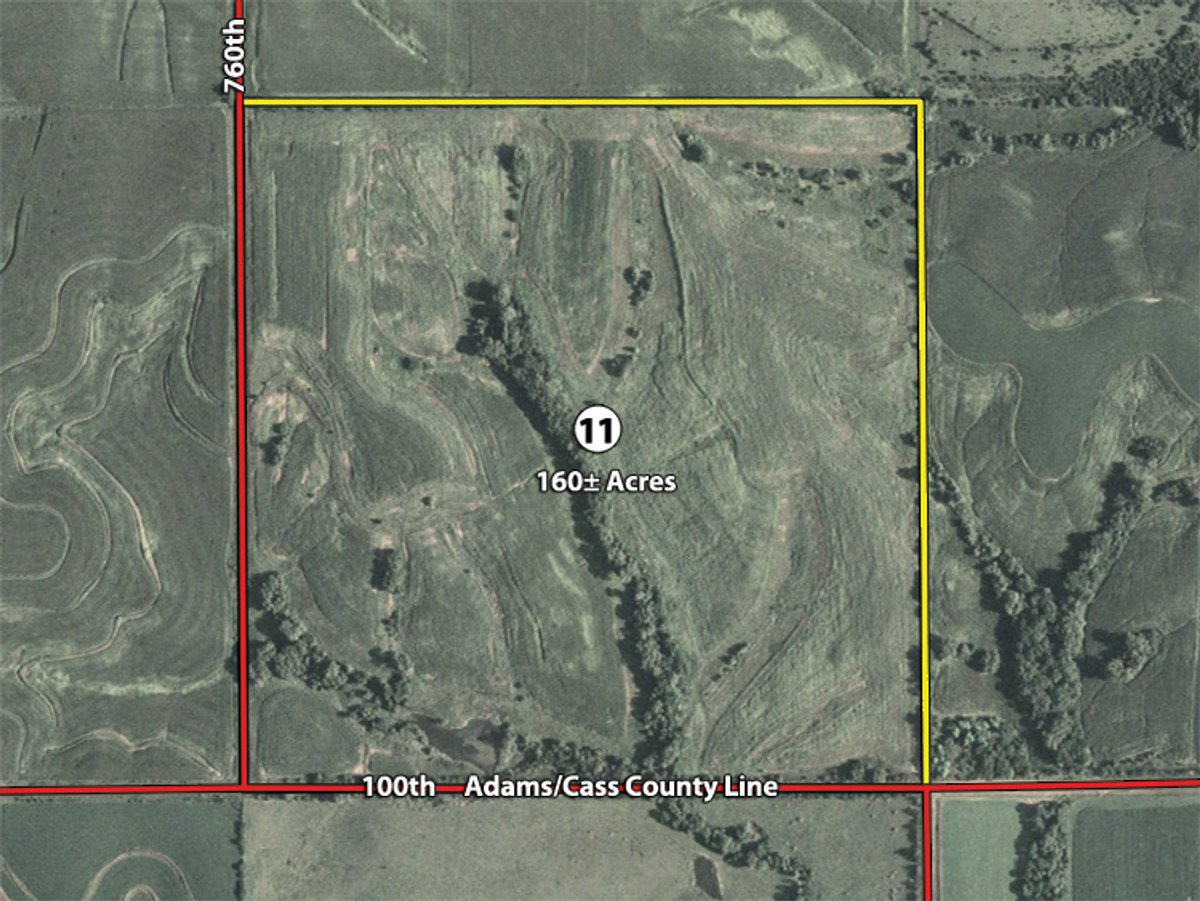 Tract map - Southwest Iowa Land Auction - Productive Tillable Land
