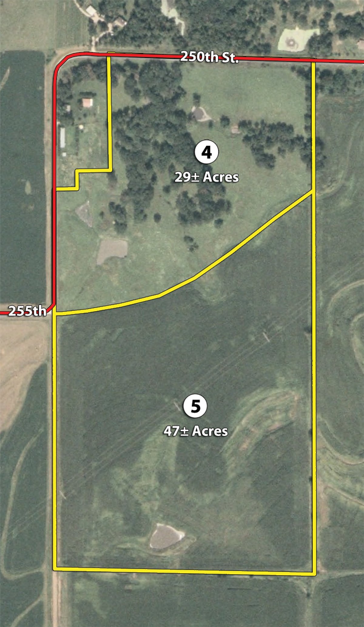 Tract map - Southwest Iowa Land Auction - Productive Tillable Land