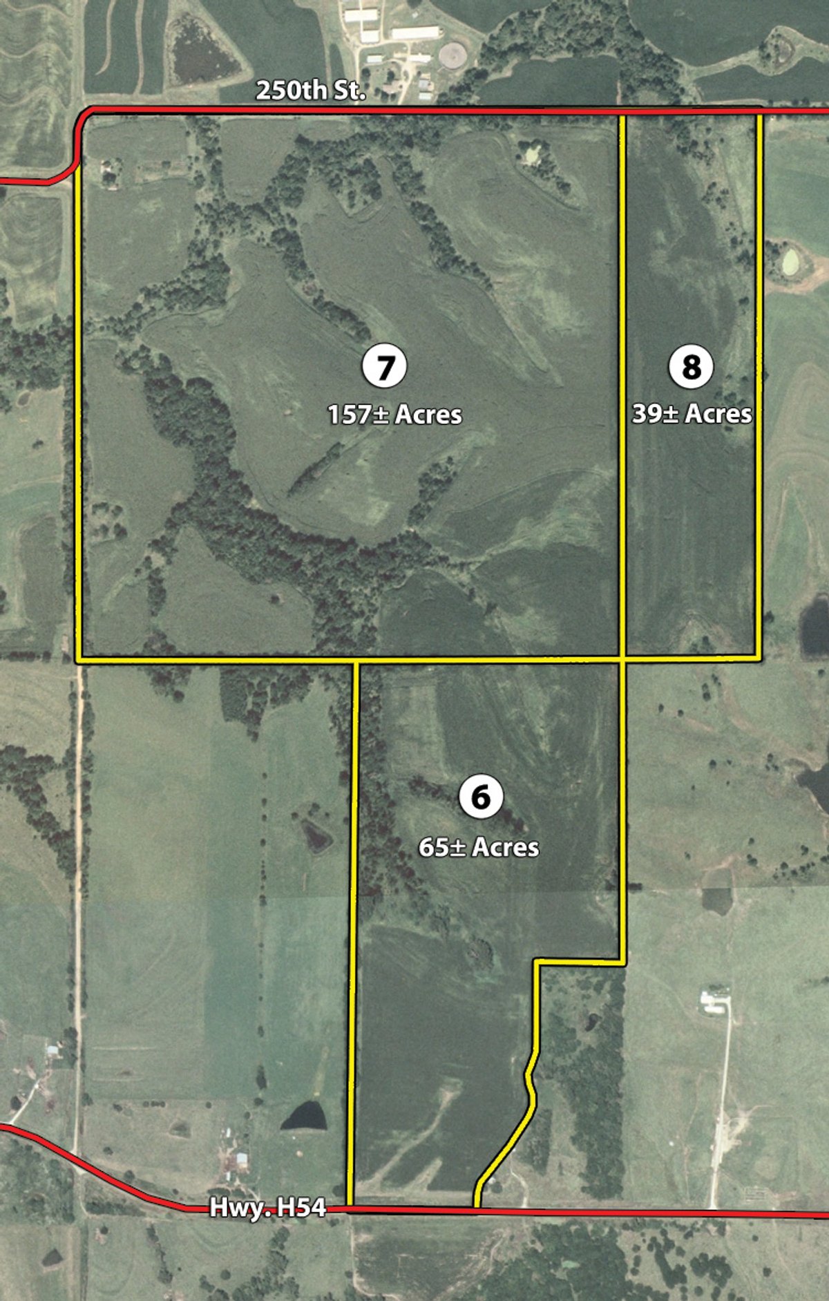 Tract map - Southwest Iowa Land Auction - Productive Tillable Land